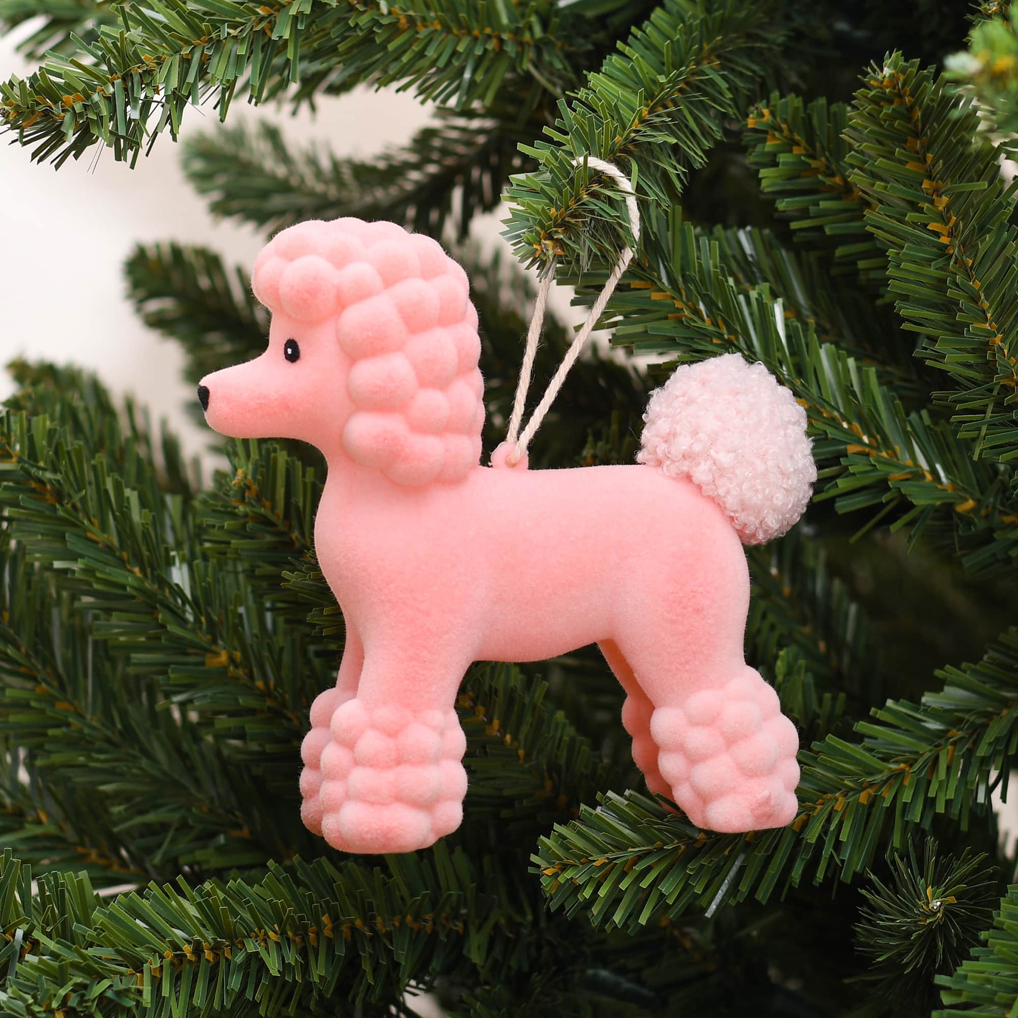5.25&#x22; Flocked Poodle Plastic Ornament by Ashland&#xAE;