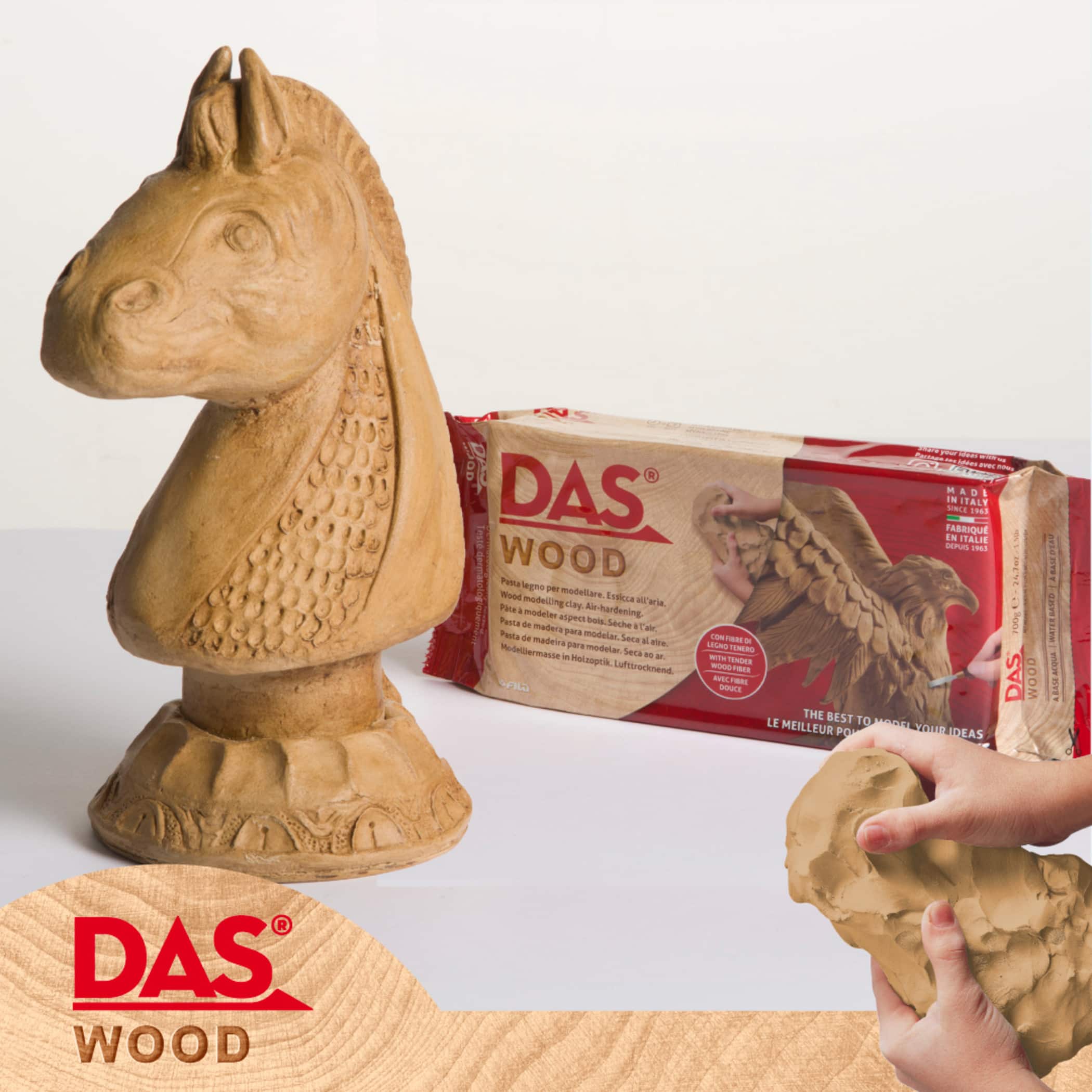 DAS Modeling Wood Toned Clay Air Hardening