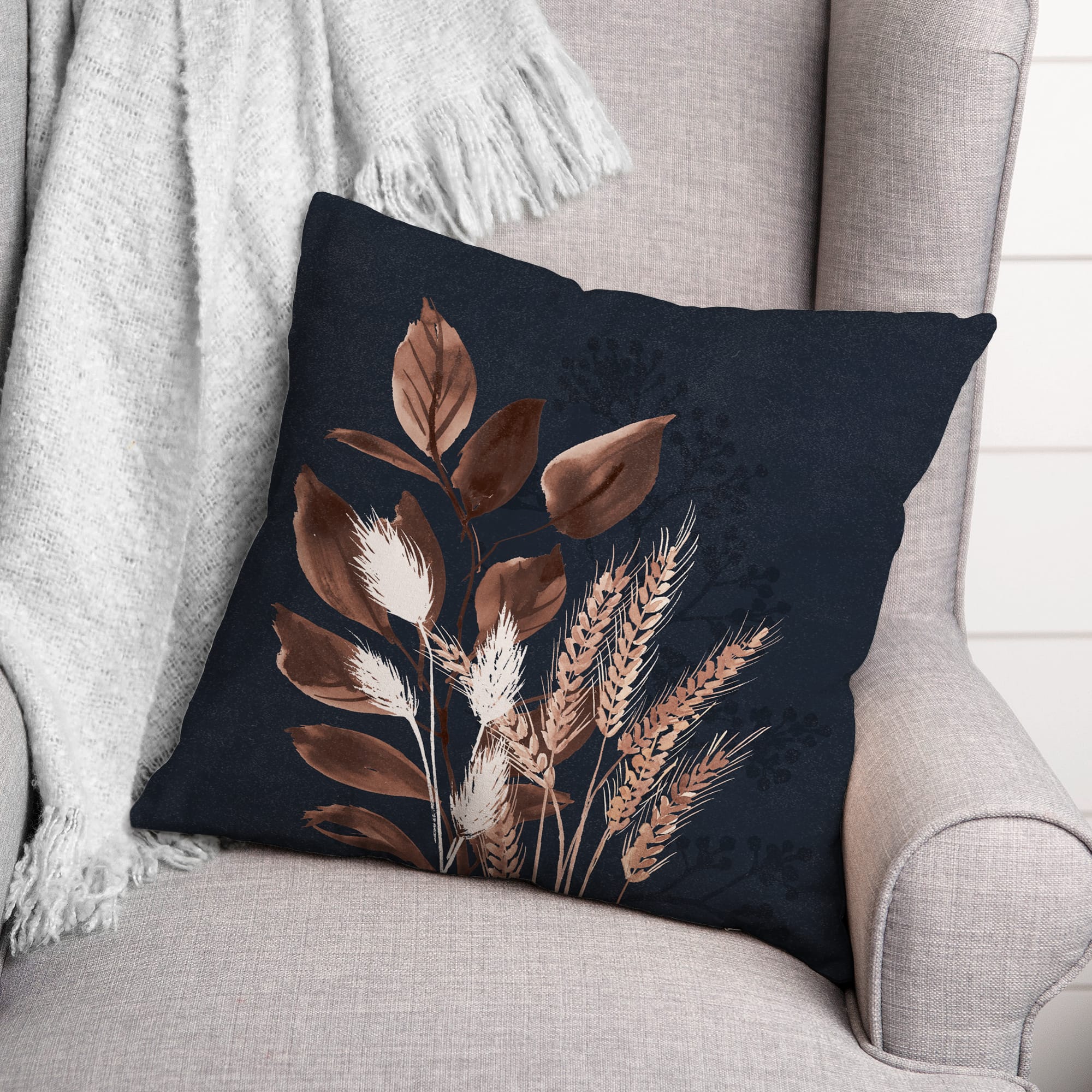 18&#x22; Autumn Botanicals Indoor/Outdoor Pillow