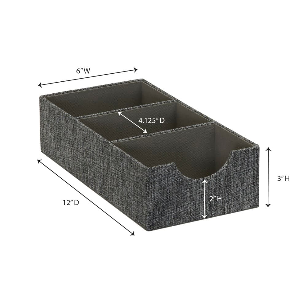Household Essentials 3-Compartment Drawer Organizers, 2ct.