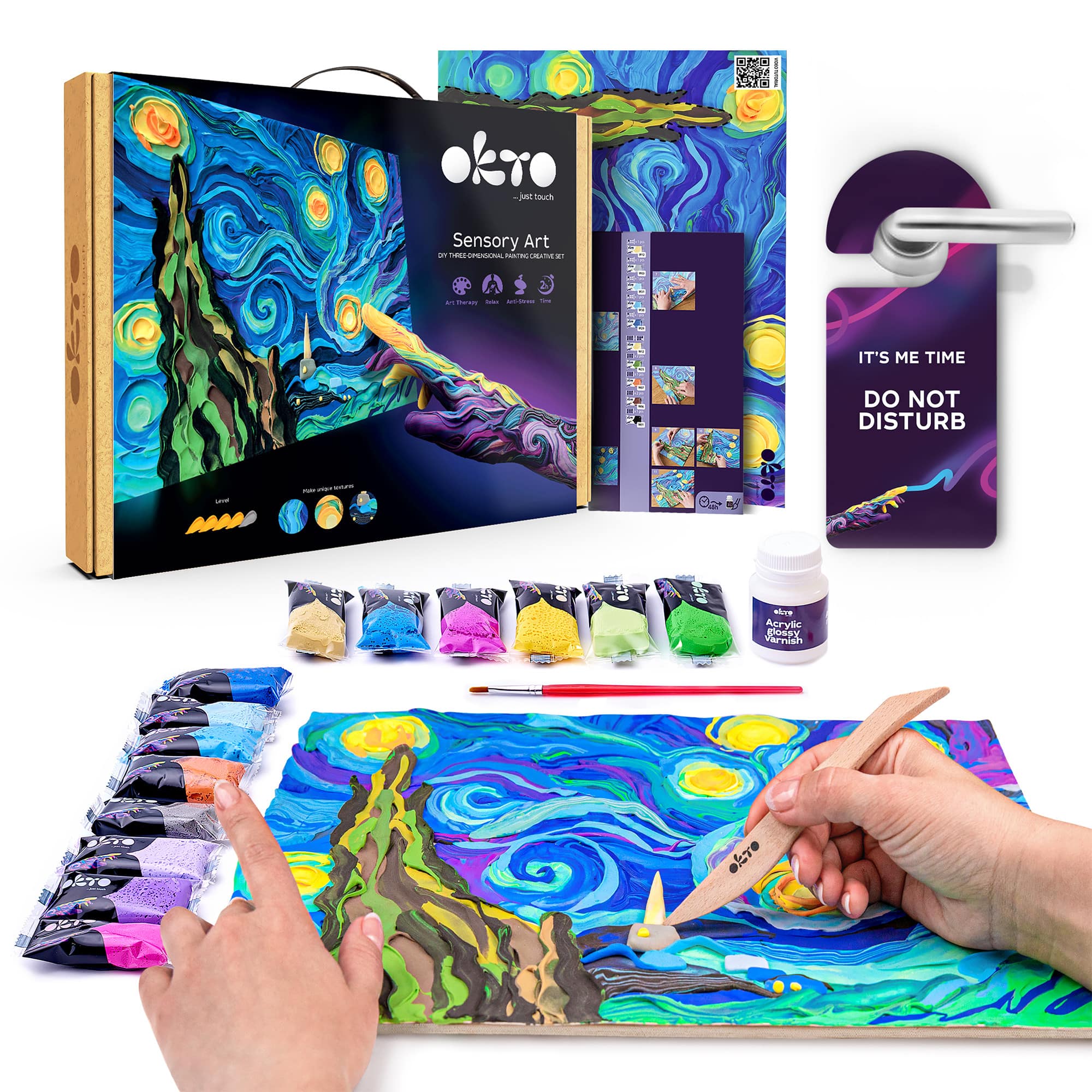 OKTO Sensory Art 3D Vincent Van Gogh Starry Night Clay Painting Kit