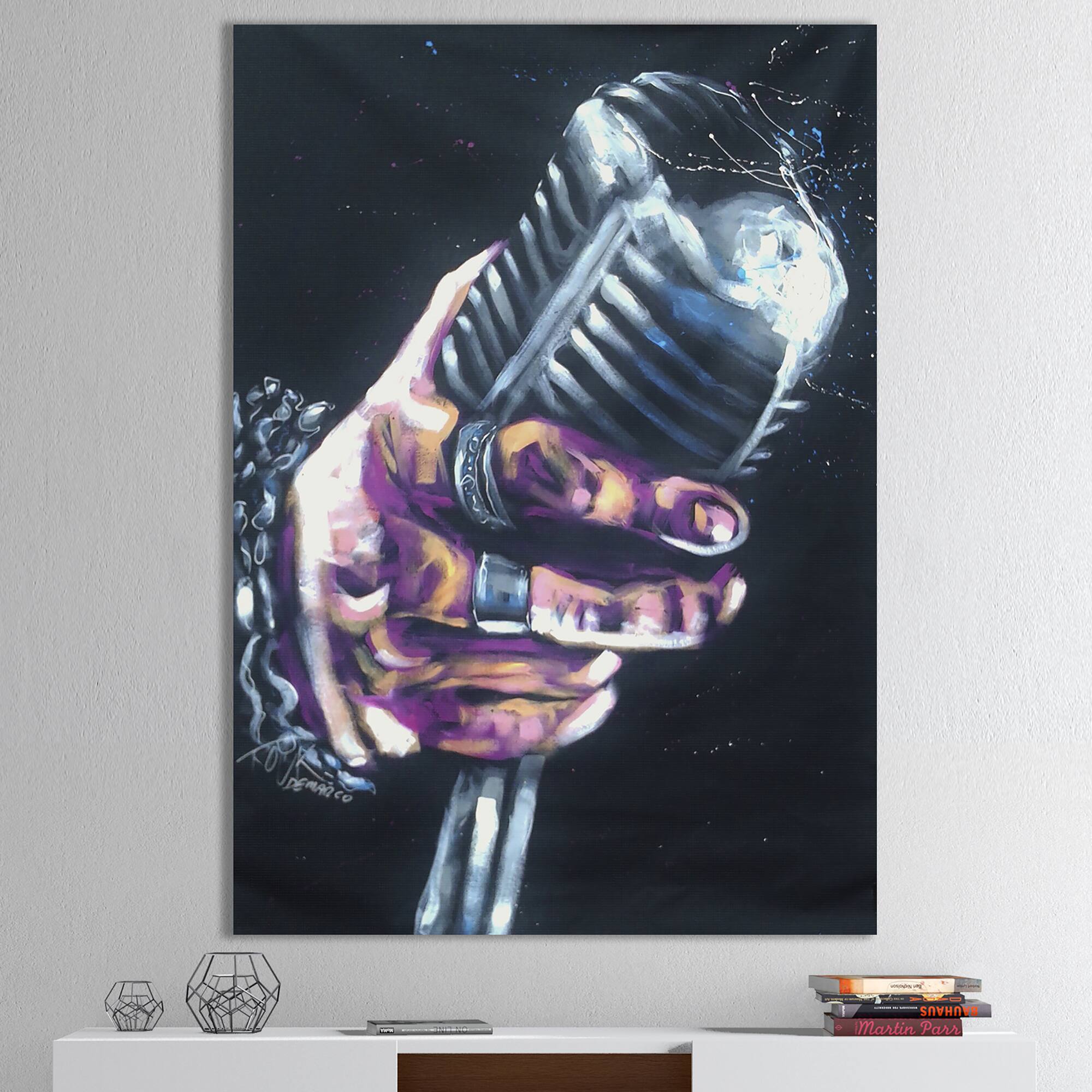 Designart - Vintage Music - Modern & Contemporary Canvas Wall Art