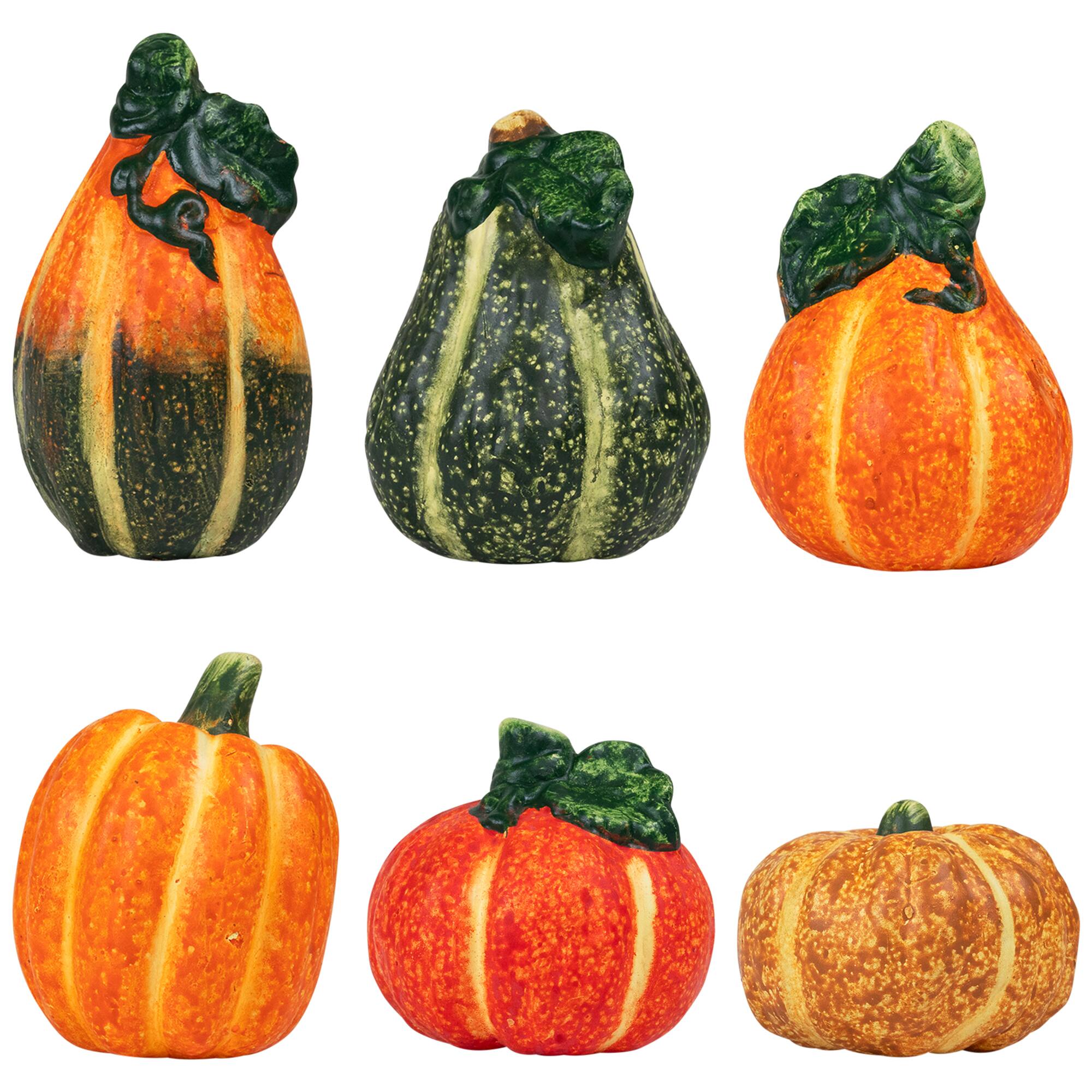Fall Harvest Ceramic Pumpkins Decoration Set
