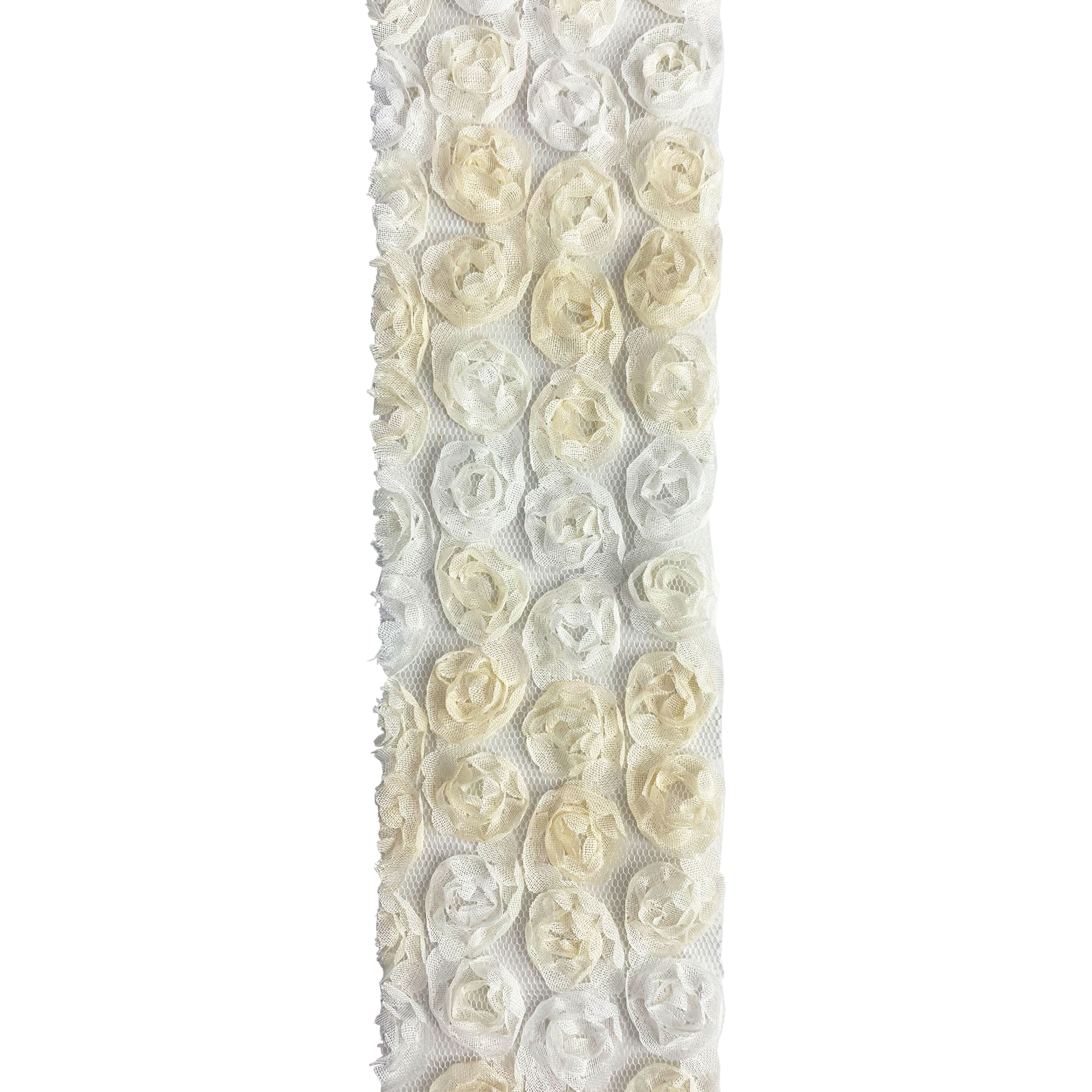 2.5&#x22; x 6ft. Cream Rosette Ribbon by Ashland&#xAE;