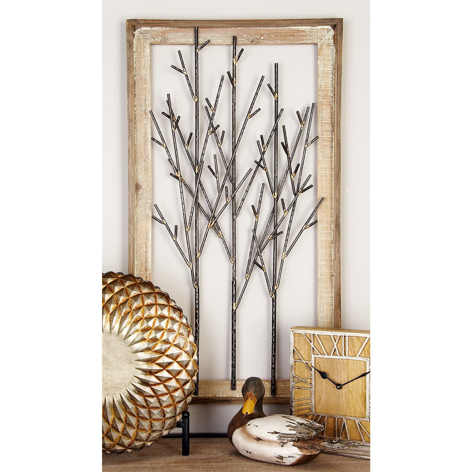 36&#x22; Brown Metal Contemporary Wall D&#xE9;cor