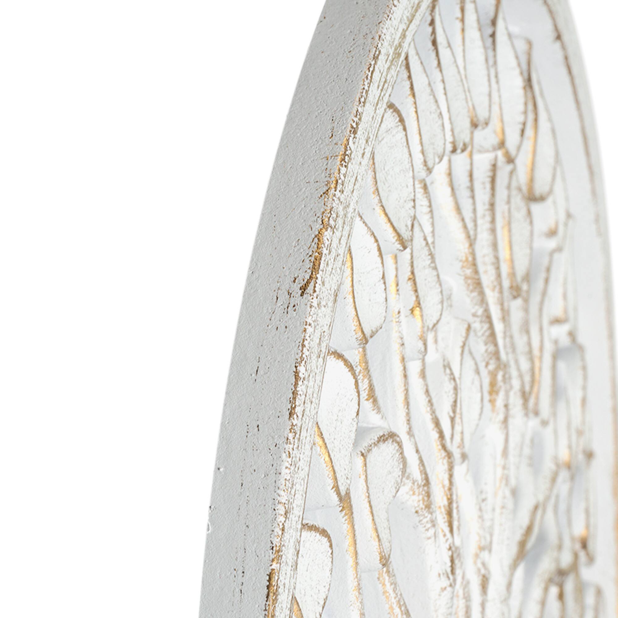 American Art D&#xE9;cor&#x2122; 15.5&#x22; Tree of Life Medallion Boho Wall Art with White with Gold Accents