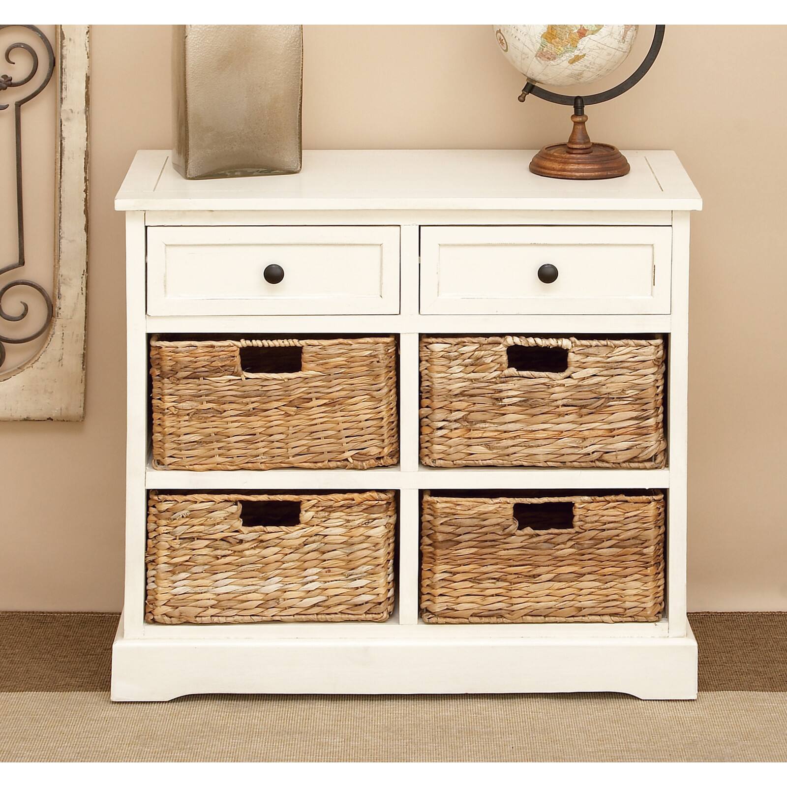 Traditional 4-Basket Storage Cabinet