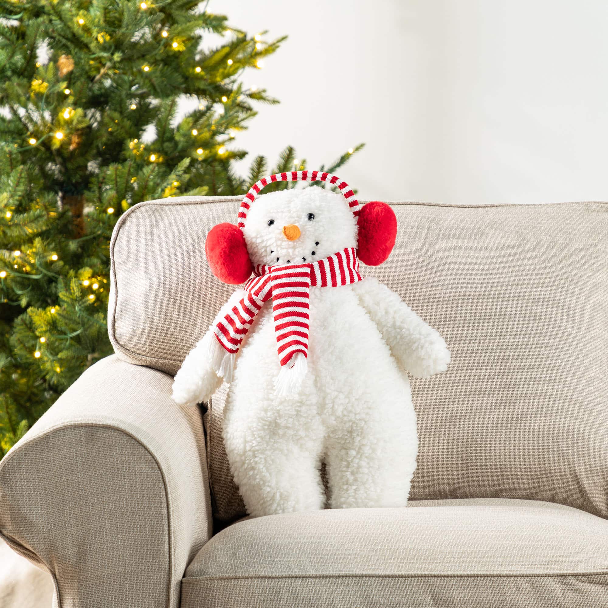 Glitzhome® 17.75"H Christmas Fabric Standing Snowman