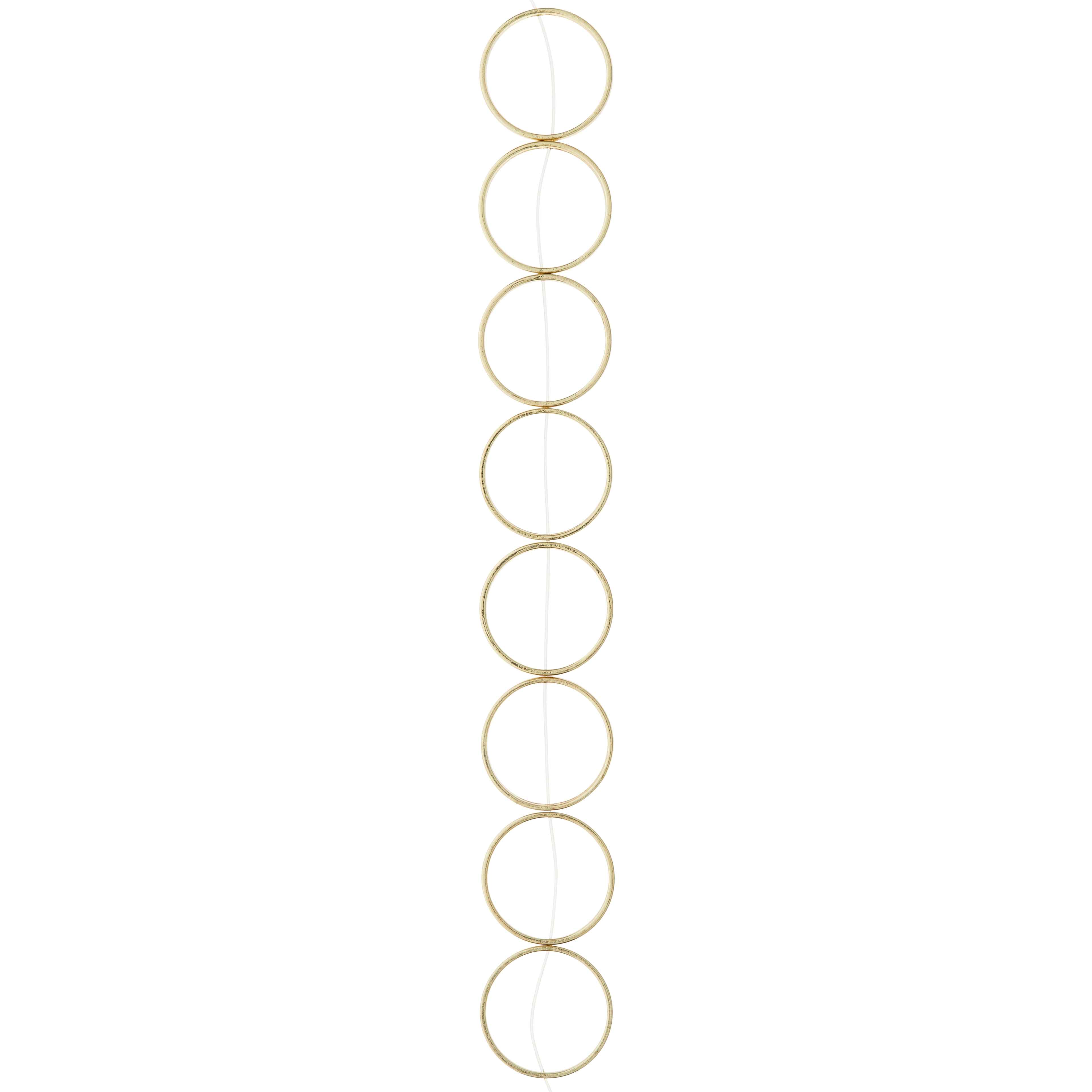 12 Pack:  Gold Large Metal Loop Beads, 22mm by Bead Landing&#x2122;