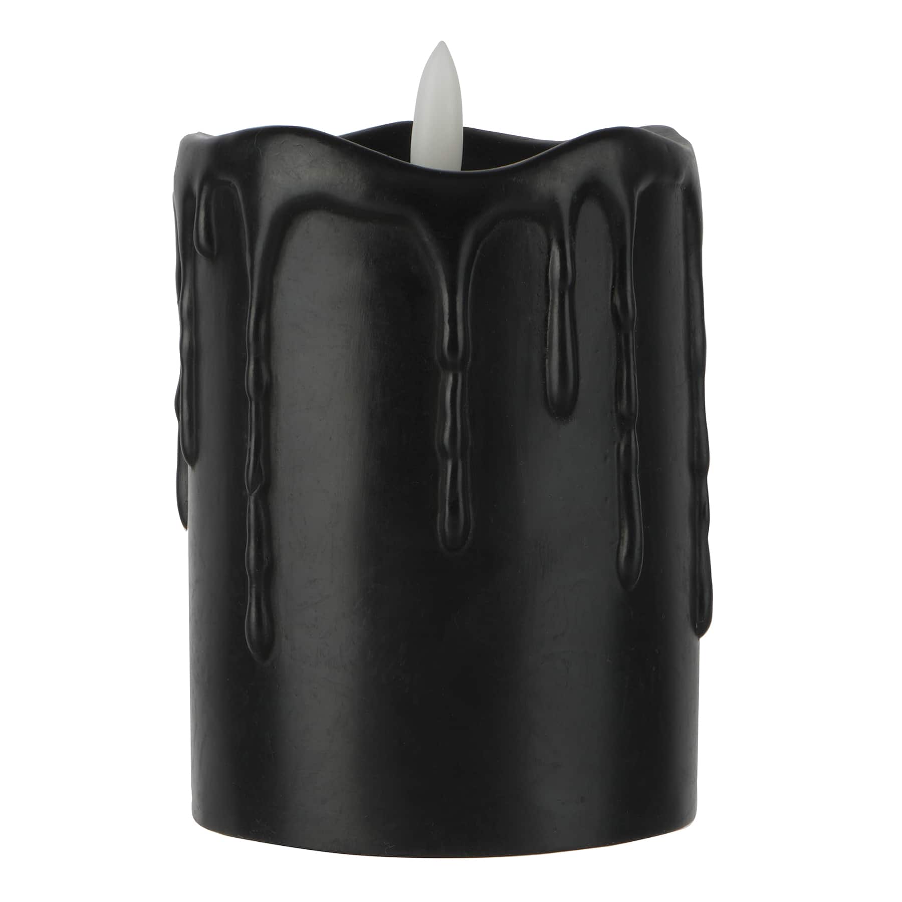 3&#x22; x 4&#x22; Black Dripping LED Wax Pillar Candle by Ashland&#xAE;