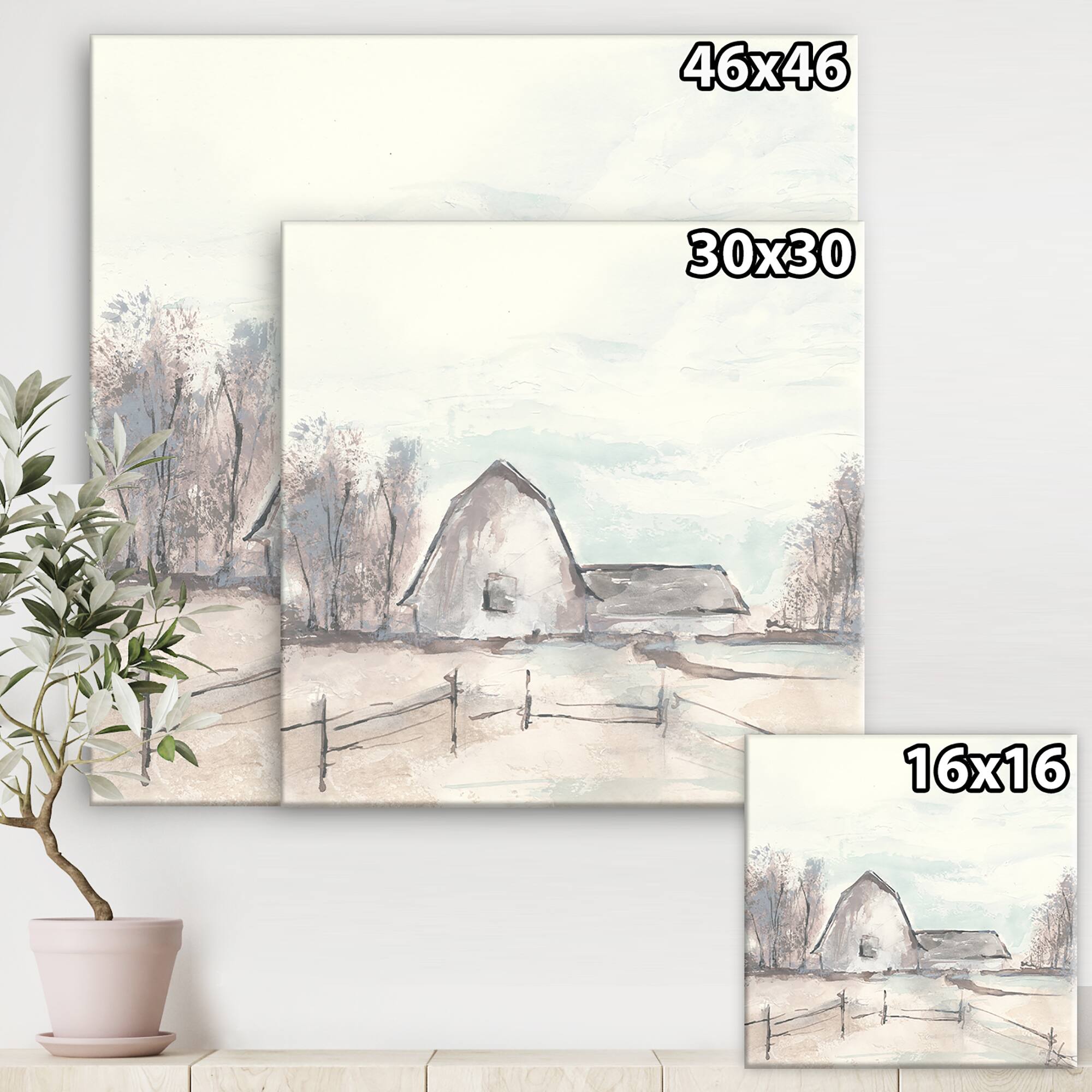 Designart - Farmhouse Barn Grey VIII - Modern Farmhouse Premium Canvas Wall Art