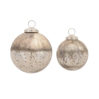 12ct. Distressed Crackle Glass Ball Ornaments | Michaels