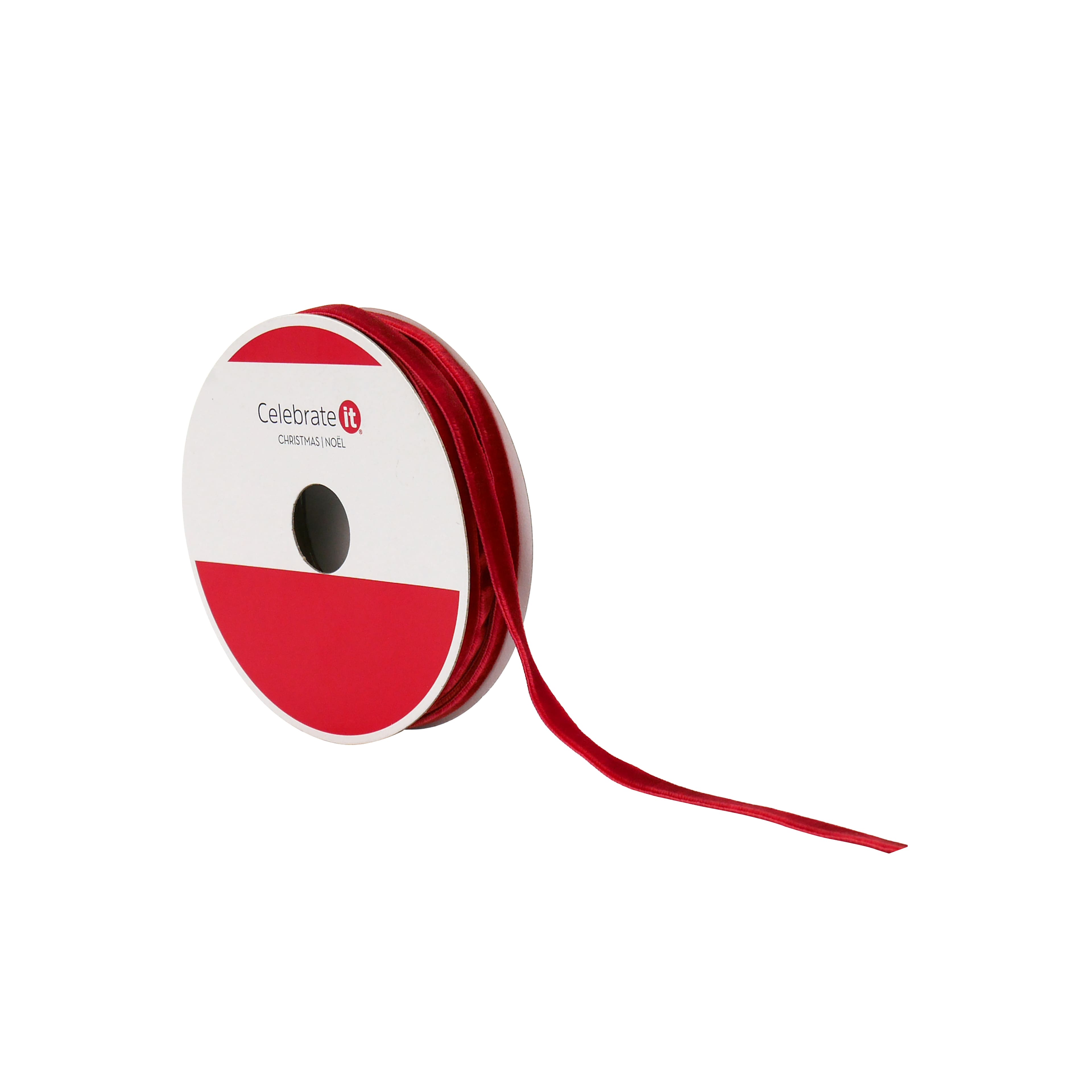 1/4&#x22; x 30ft. Red Velvet Ribbon by Celebrate It&#xAE;