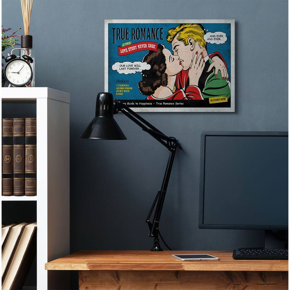 Stupell Industries True Romance Comic Retro Canvas Wall Art