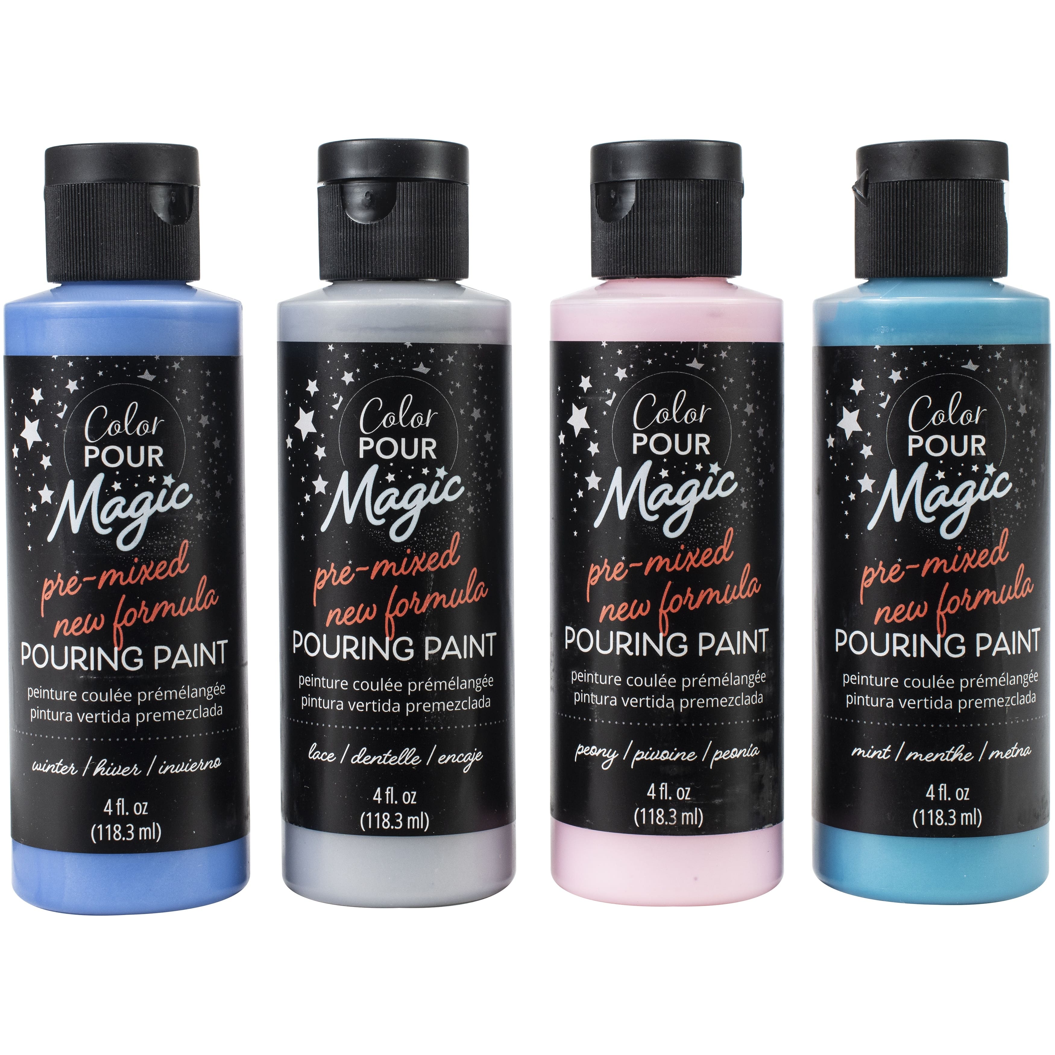 Color Pour Magic Opal Flux Pre-Mixed Paint Kit, 4ct.