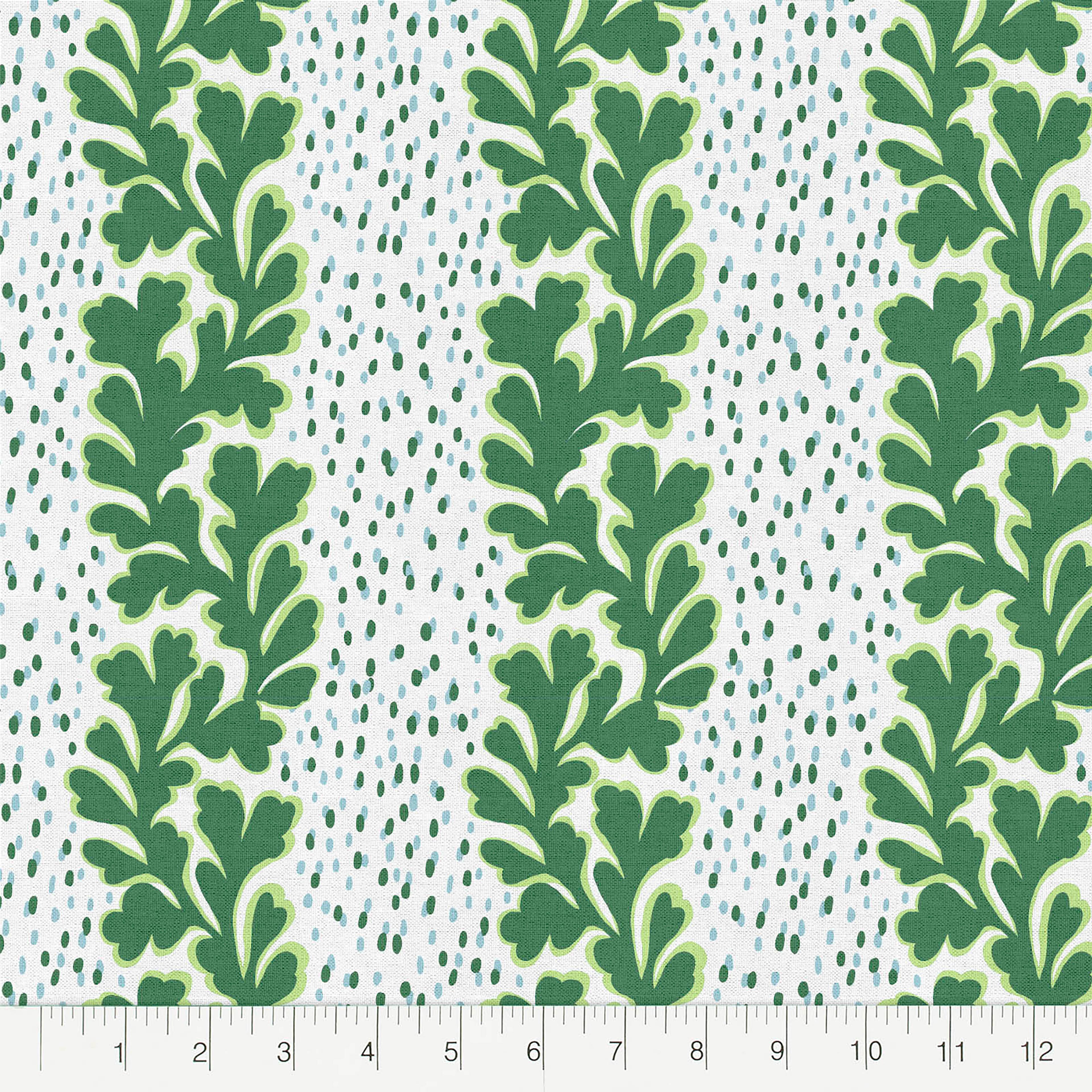 Madcap Cottage Prints Charming Green Coral Reef Cotton Fabric
