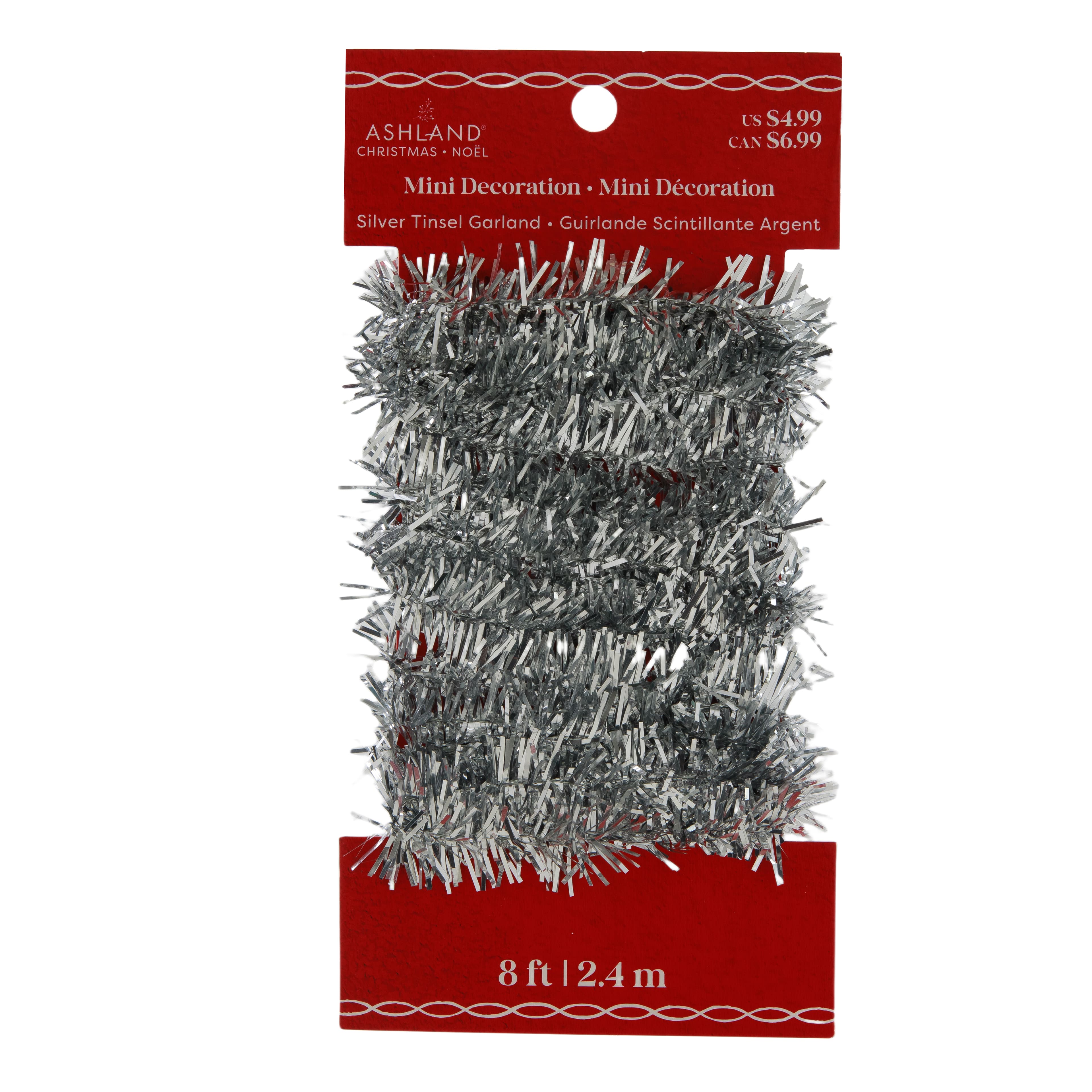 8ft. Mini Silver Tinsel Decoration by Ashland&#xAE;