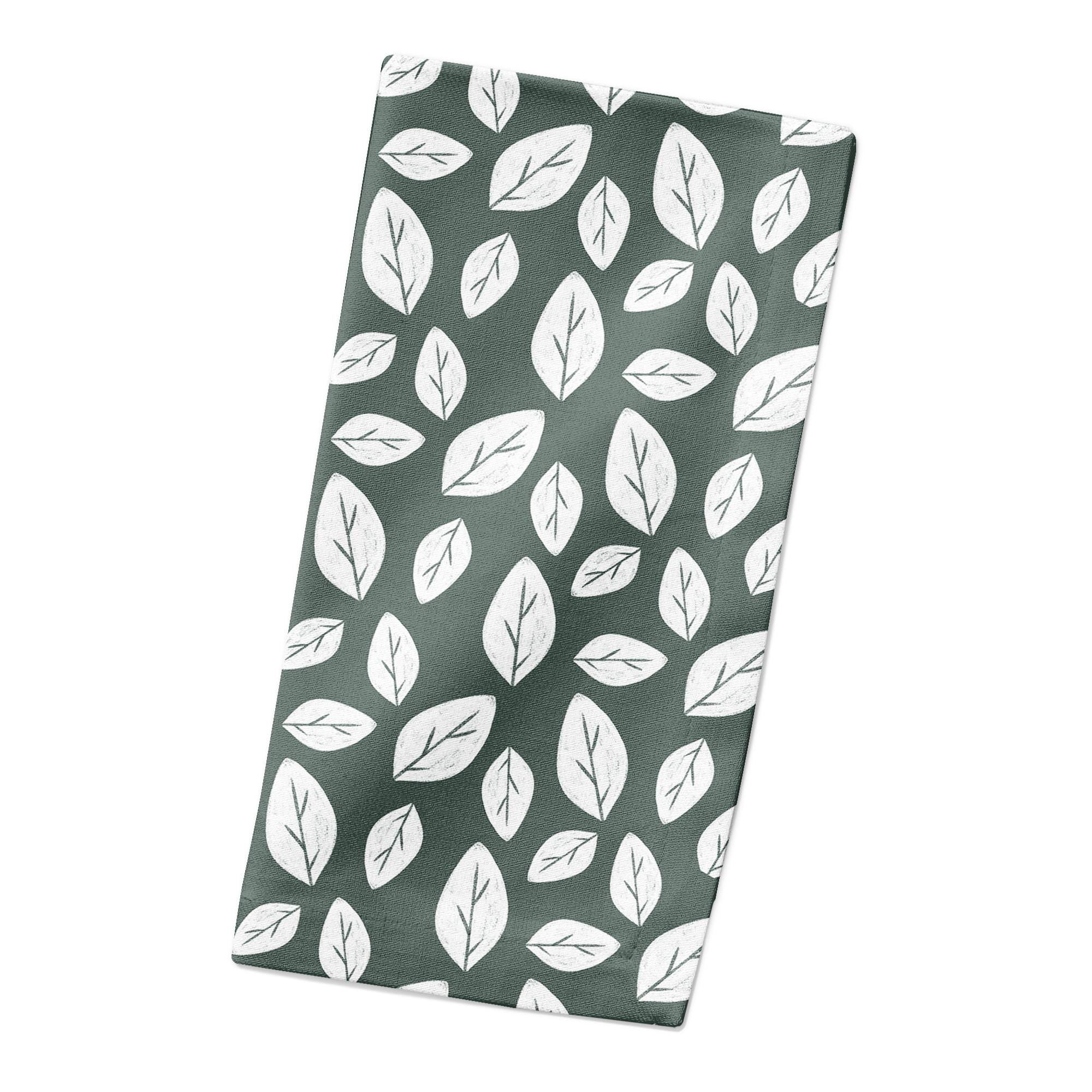 White Leaf Sage 10" x 10" Cotton Twill Napkin