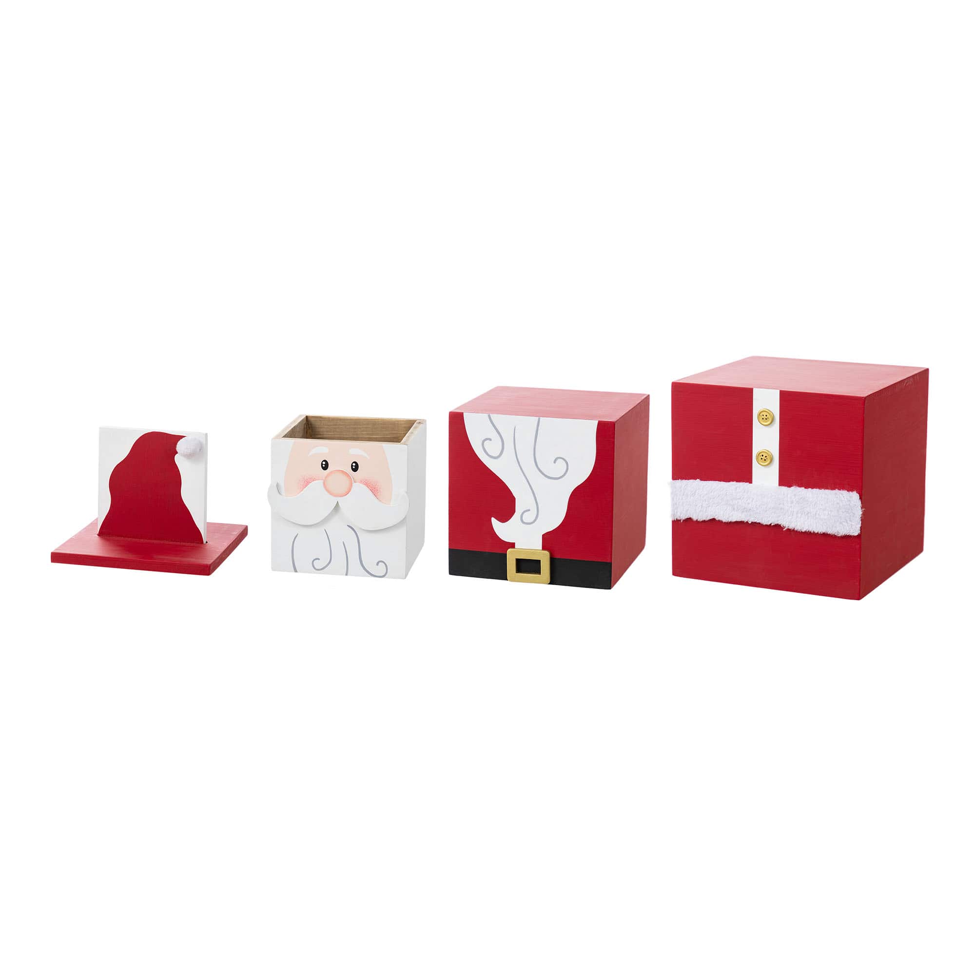 Glitzhome&#xAE; 24.5&#x22; Christmas Wood Santa and Nutcracker Reversible Boxed Porch Decor