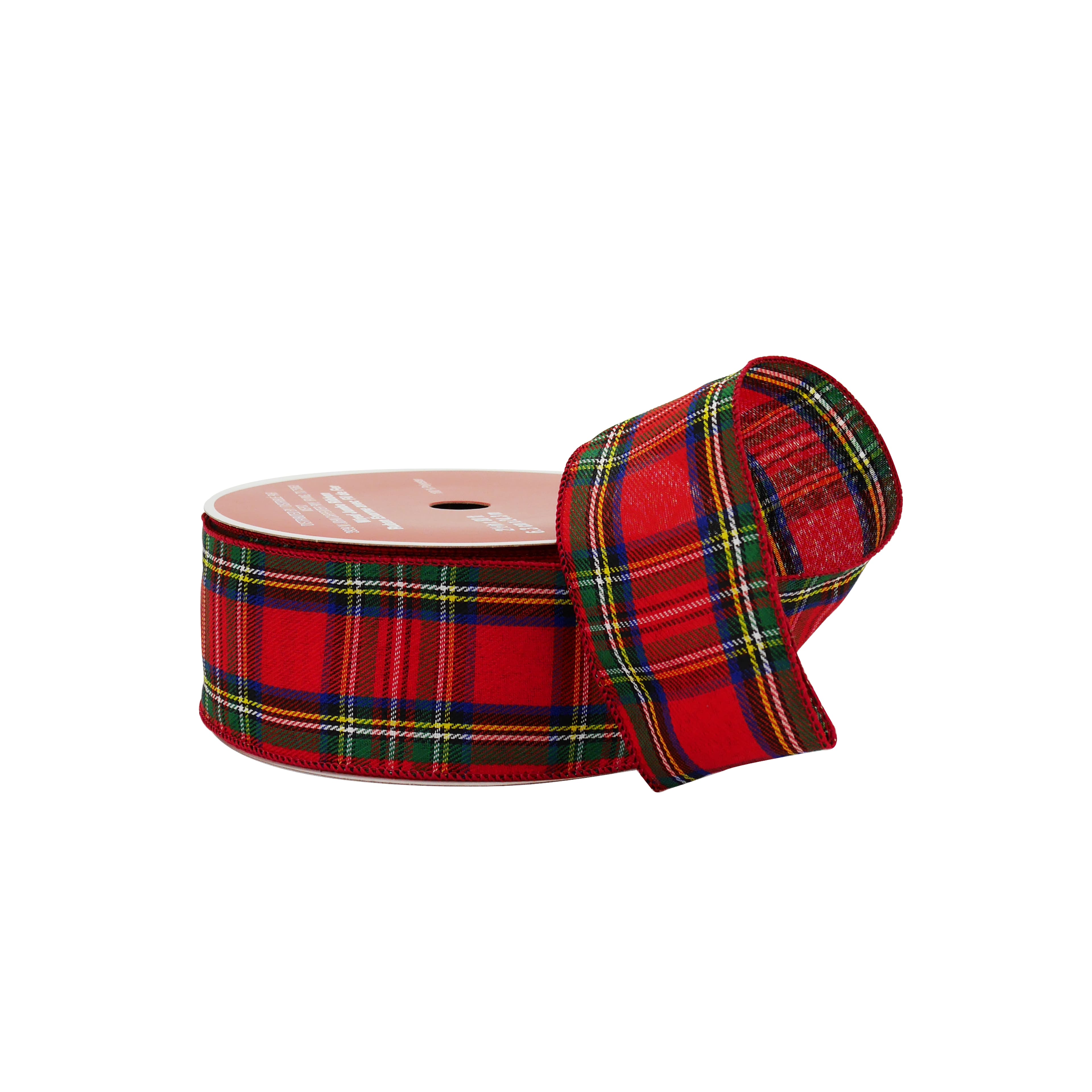 2.5&#x22; x 80ft. Red Tartan Wired Jumbo Ribbon by Celebrate It&#xAE;