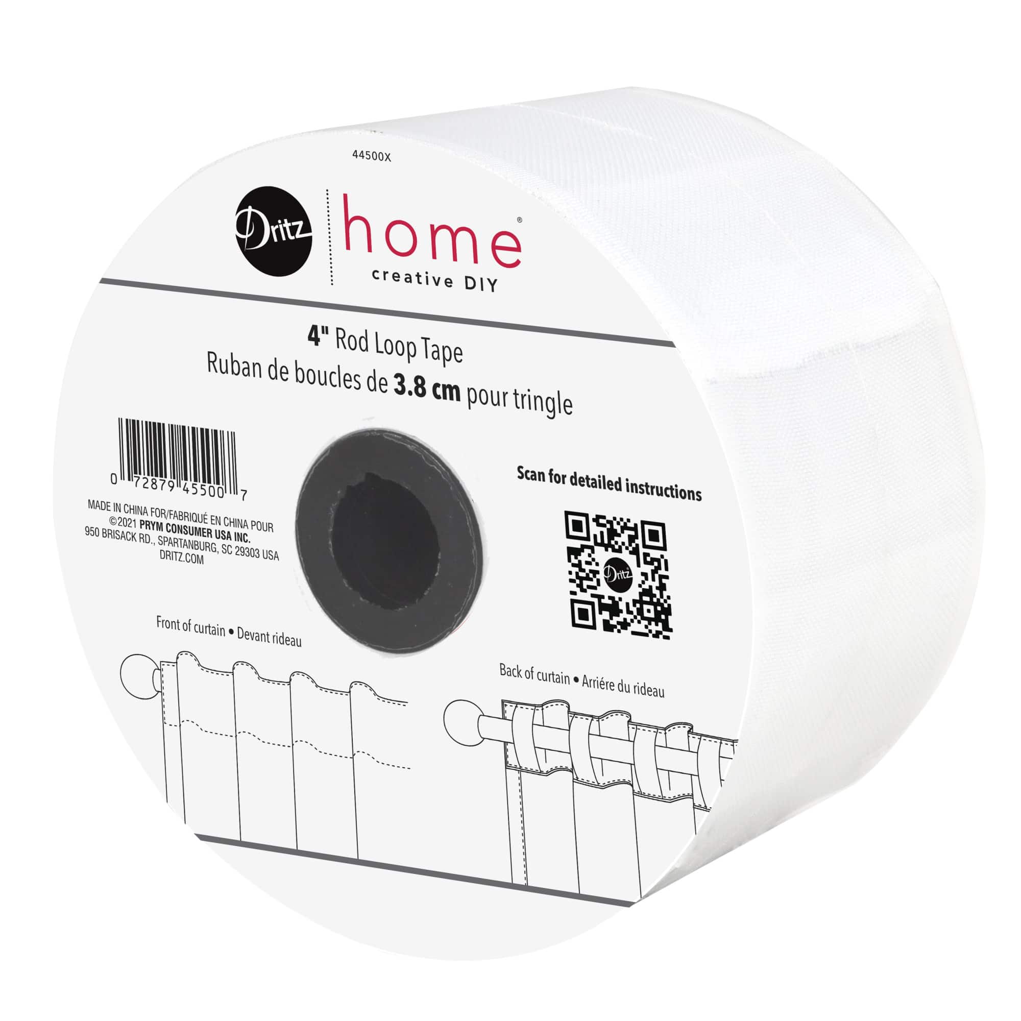 Dritz® Home 4" White Woven Rod Loop Tape