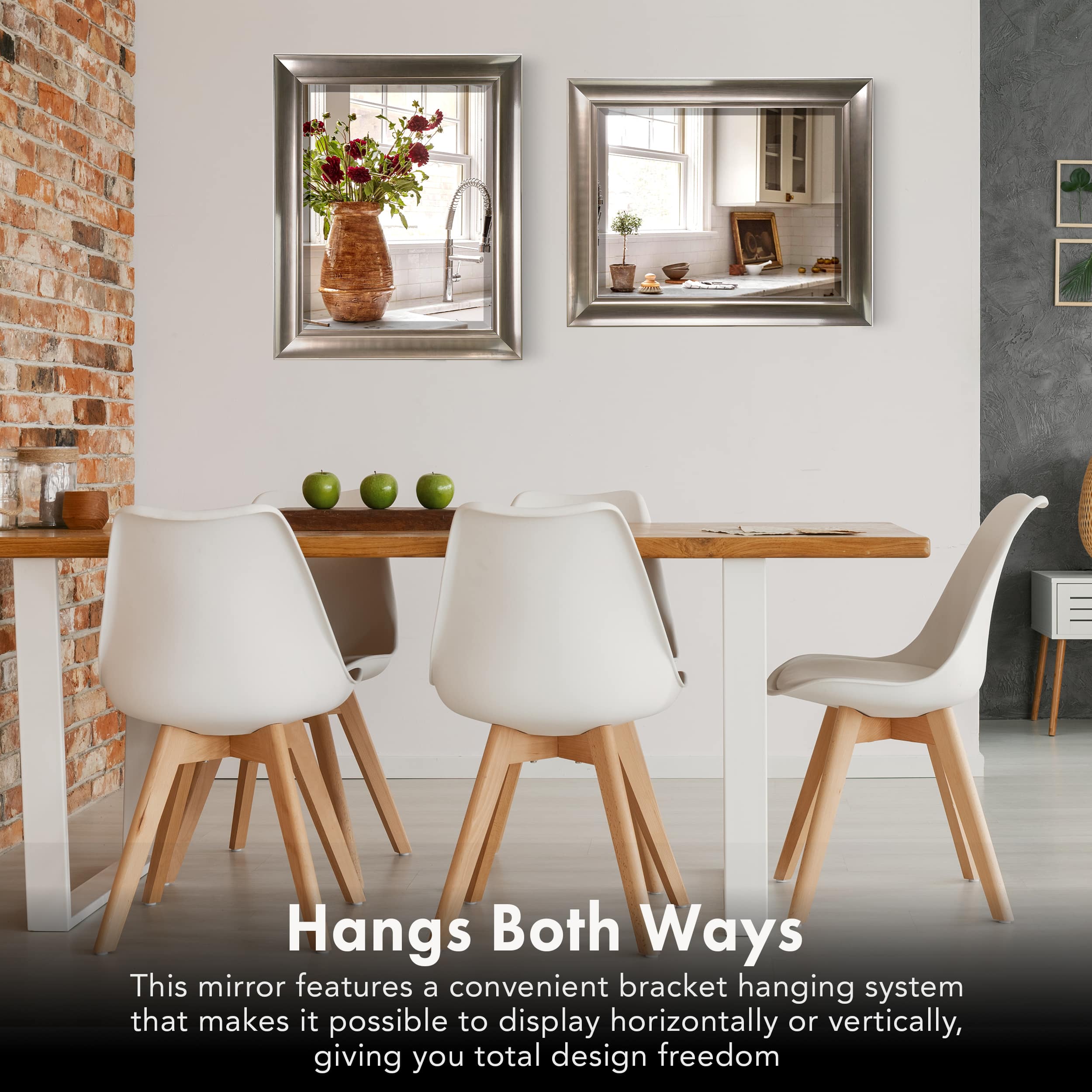 Head West 35" x 29" Oil Rubbed Antique Brushed Nickel Framed Wall Mirror