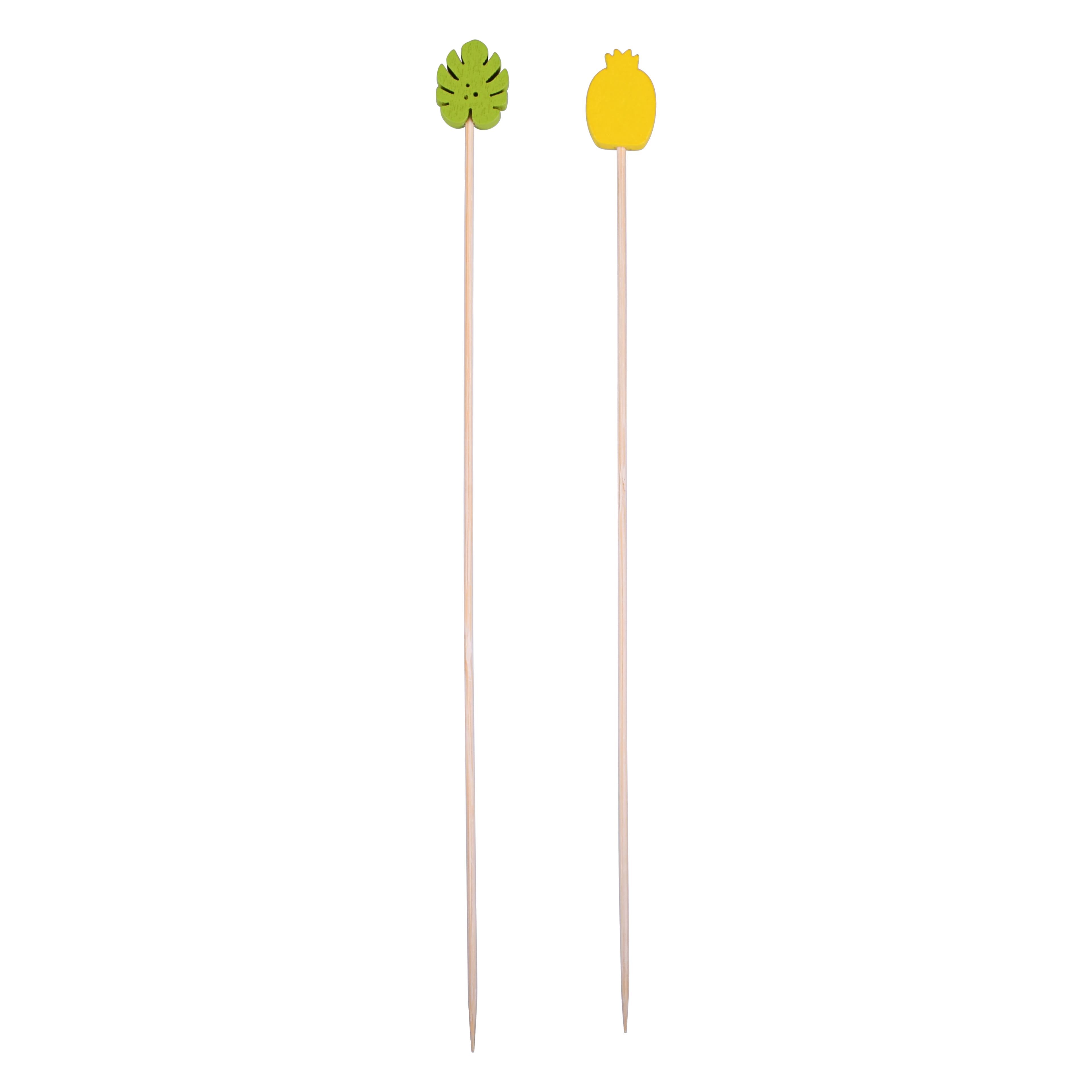8&#x22; Leaf &#x26; Pineapple Skewers, 12ct. by Makery&#x2122;