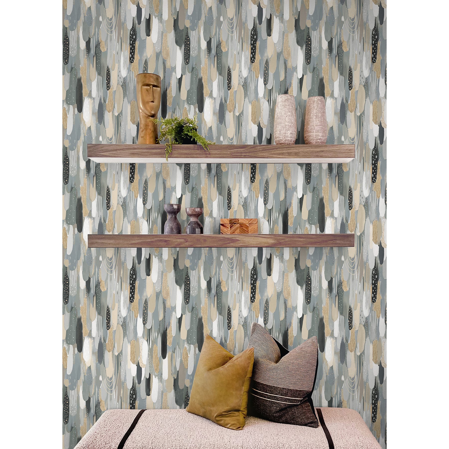 RoomMates Neutral Brushstroke Peel & Stick Wallpaper