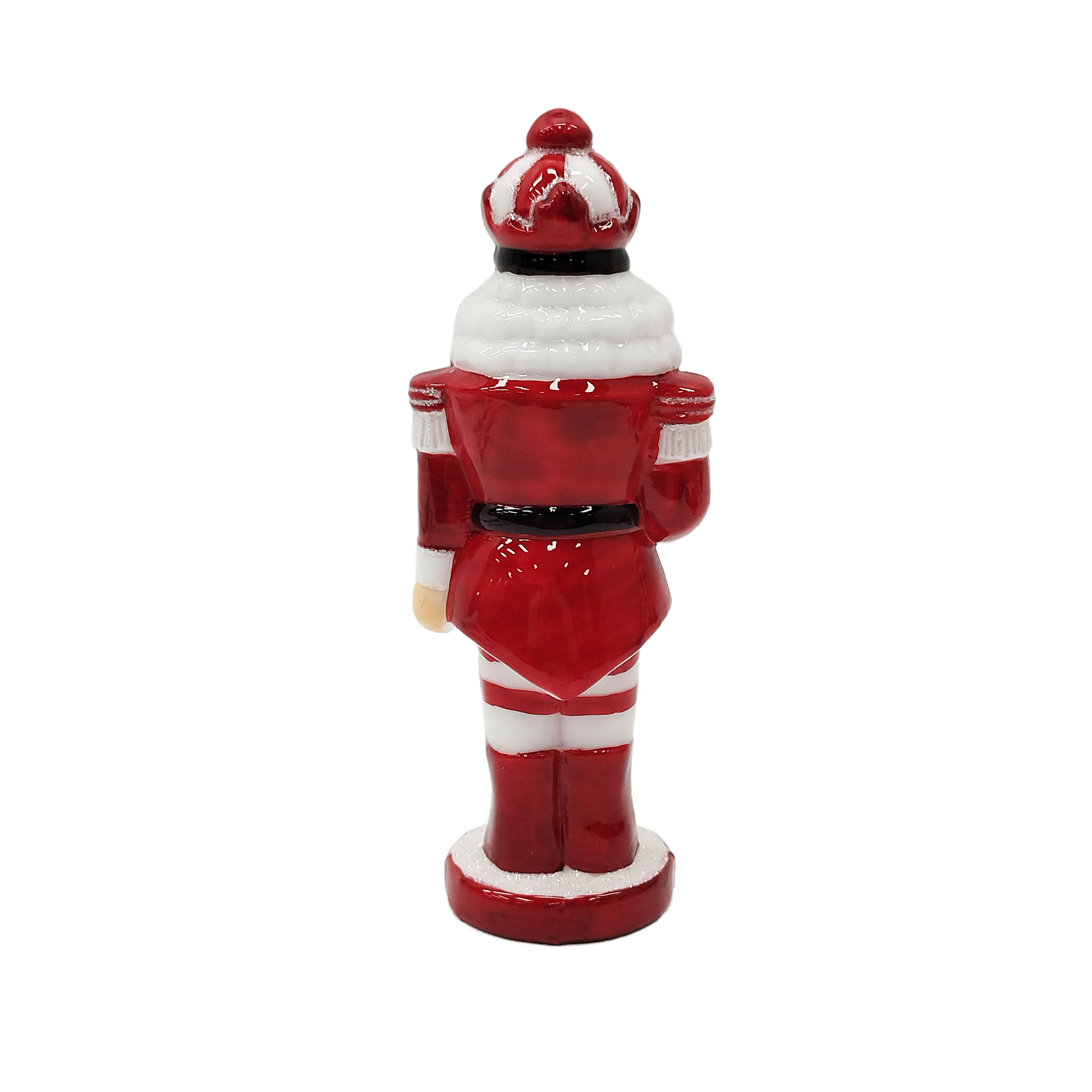 10&#x22; Red &#x26; White Glass Peppermint Nutcracker with Staff by Ashland&#xAE;