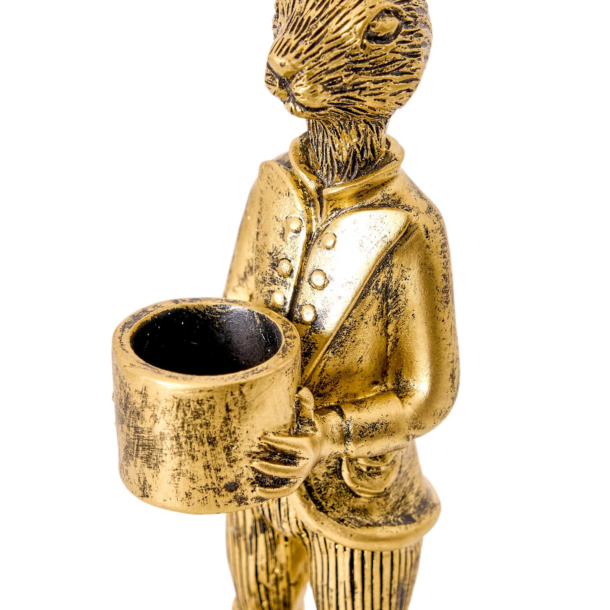 American Art Decor The Fox and Rabbit Gold Resin Tabletop Bar Decor - 8&#x22; x 2.25&#x22; x 2.25&#x22;, 8.75&#x22; x 2&#x22; x 2.25&#x22;