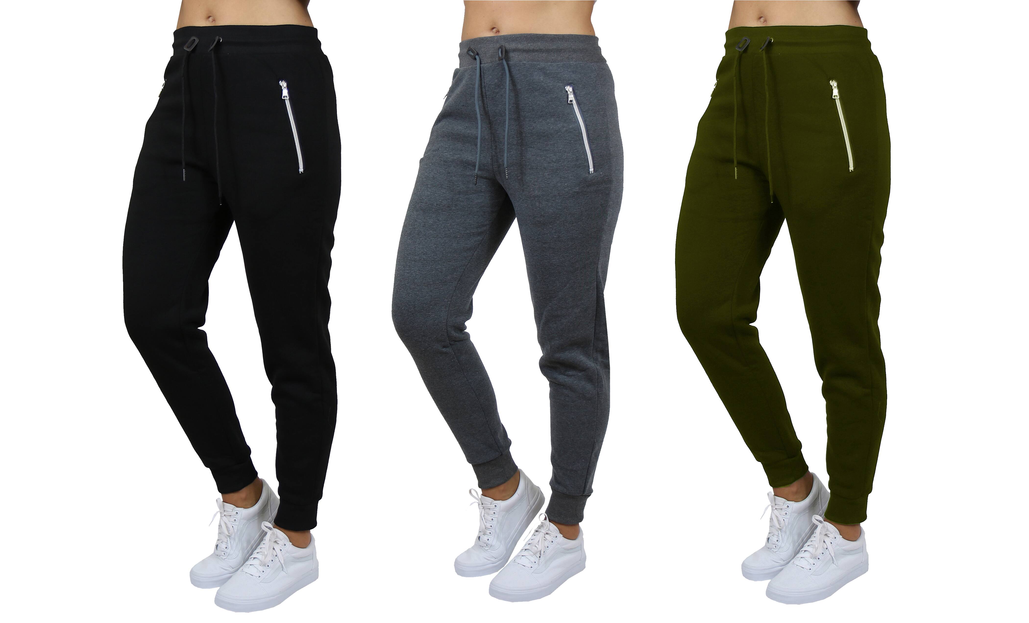 Galaxy by Harvic Women's Relaxed-Fit Jogger Sweatpants 3 Pack
