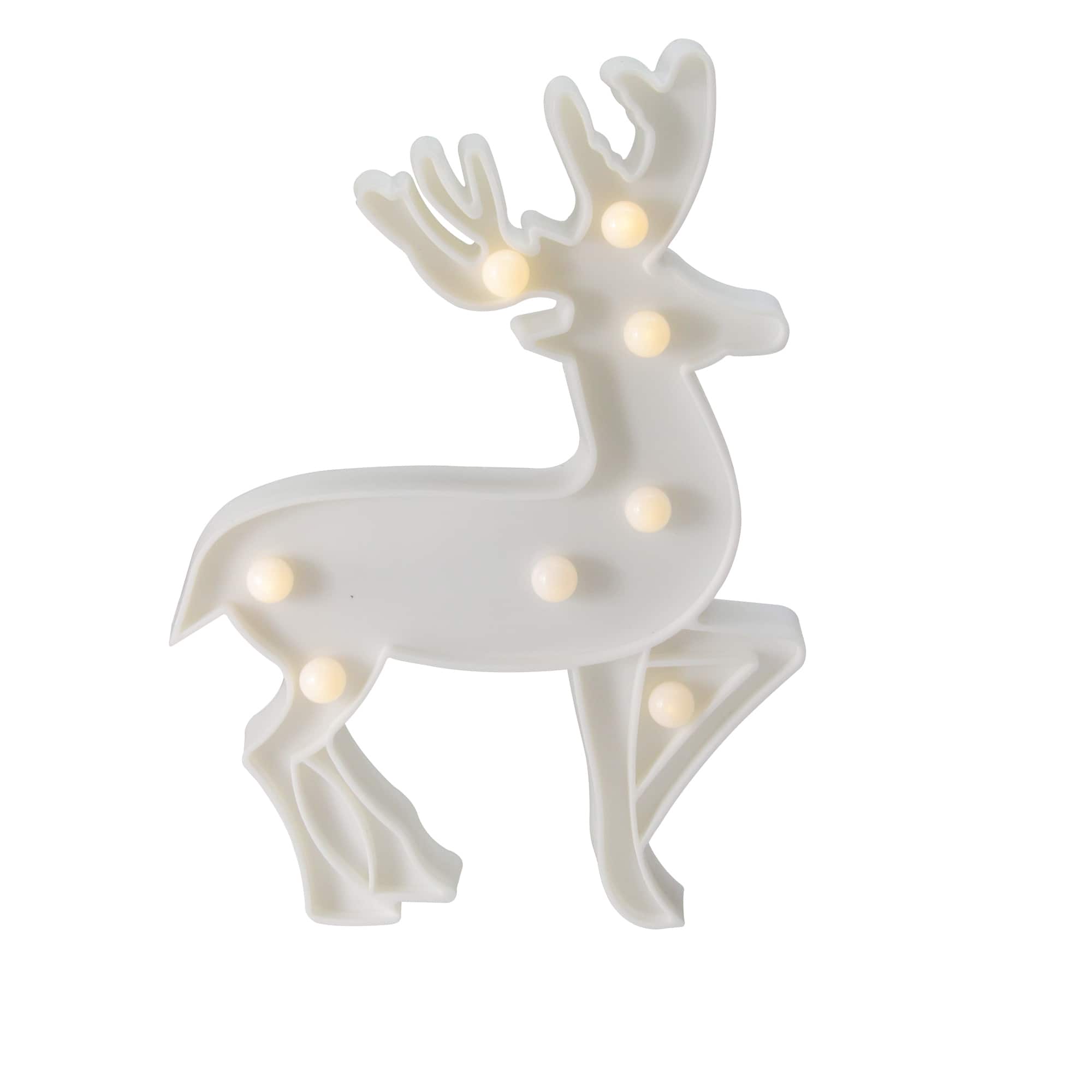 9.75" White Reindeer Christmas Marquee Wall Sign