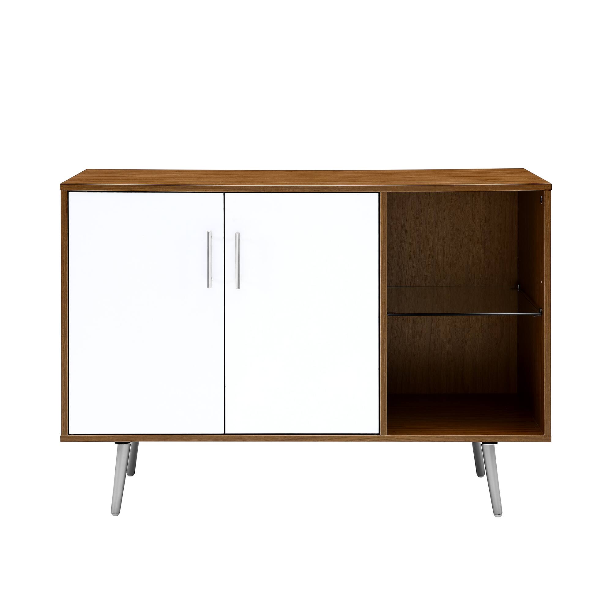 Walker Edison 44" Acorn & White Mid Century Modern Buffet