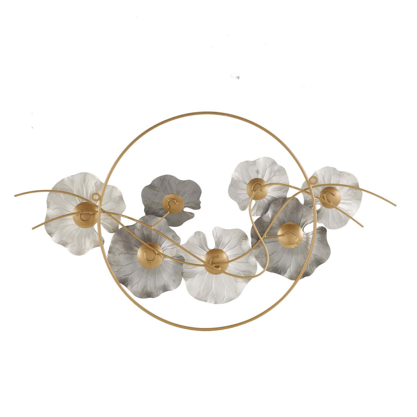 35" x 20" Gold Stainless Steel Leaf Home Wall Décor