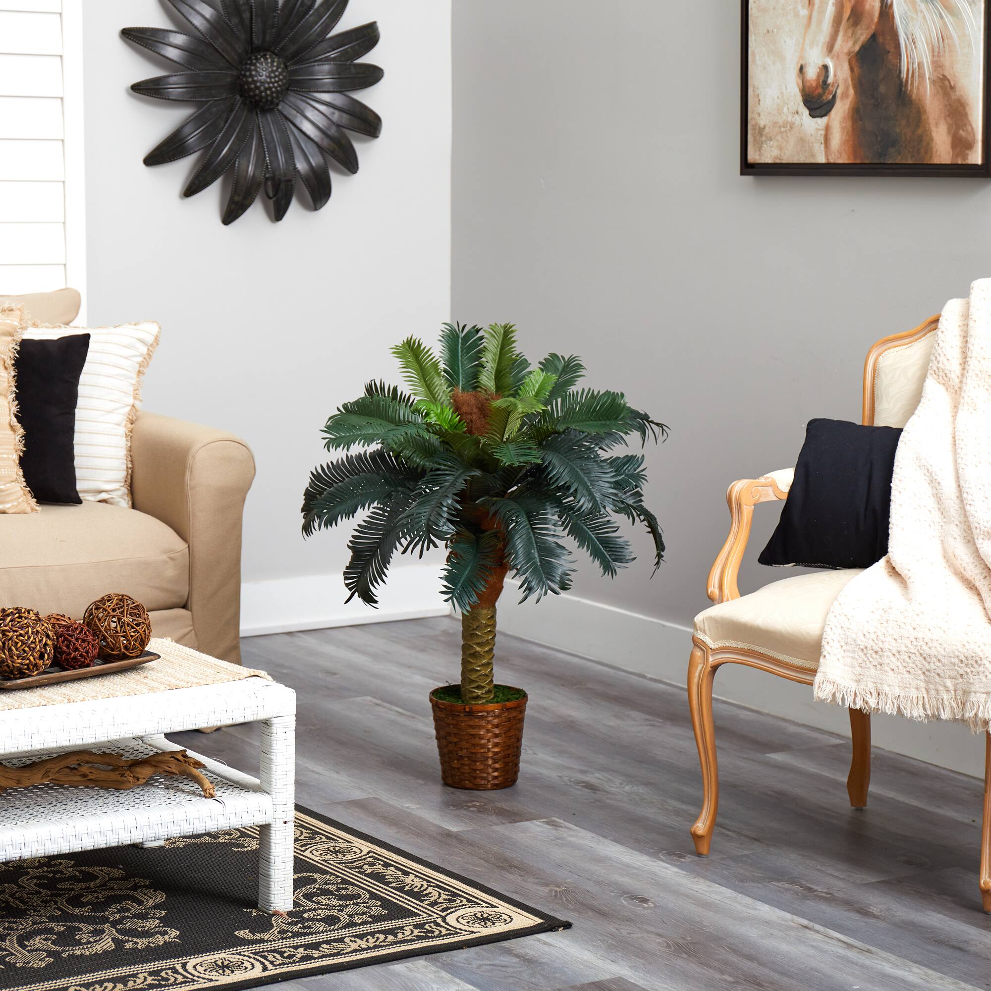 3ft. Sago Palm Tree in Woven Planter