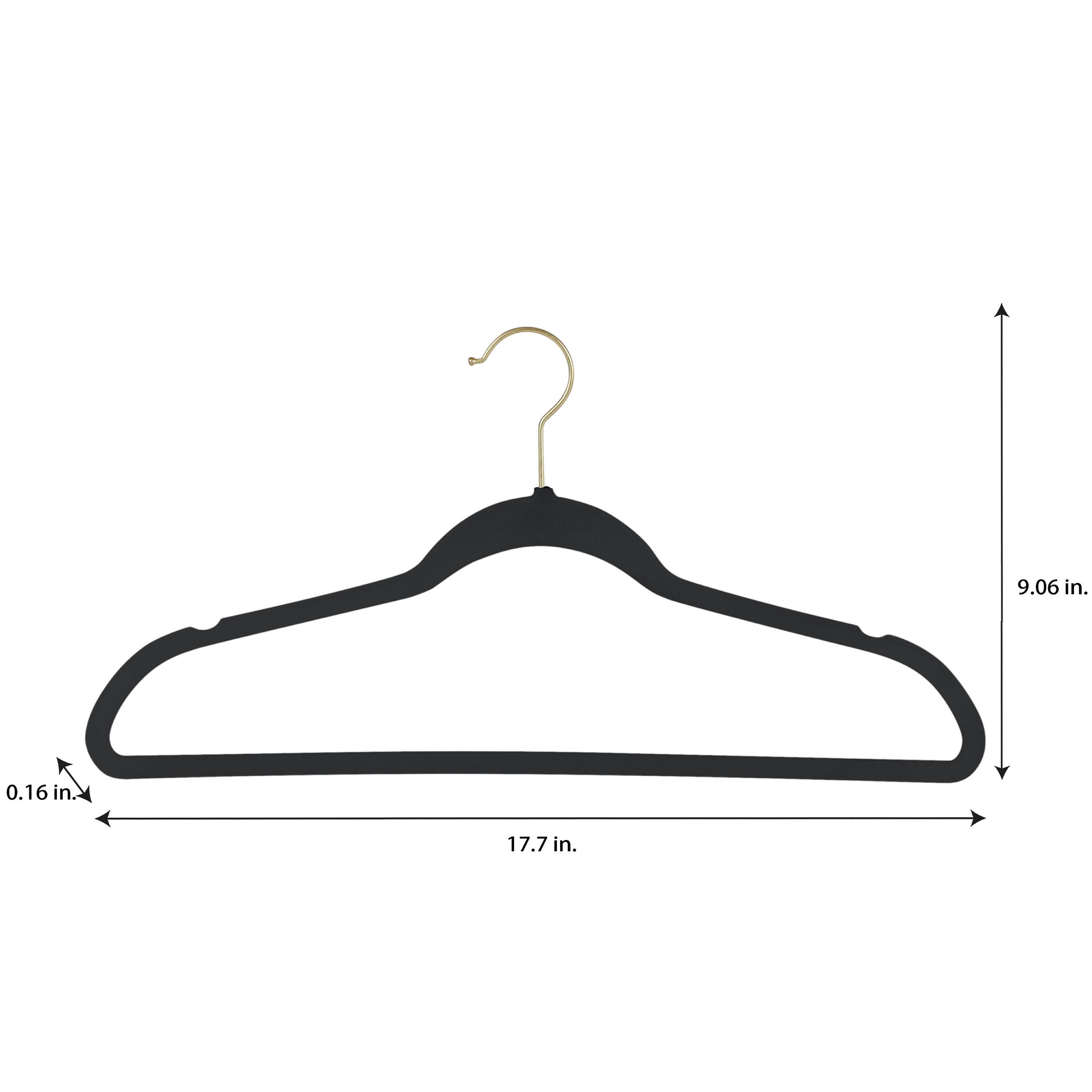 Simplify Slim Velvet Gold Hook Hangers, 25ct.