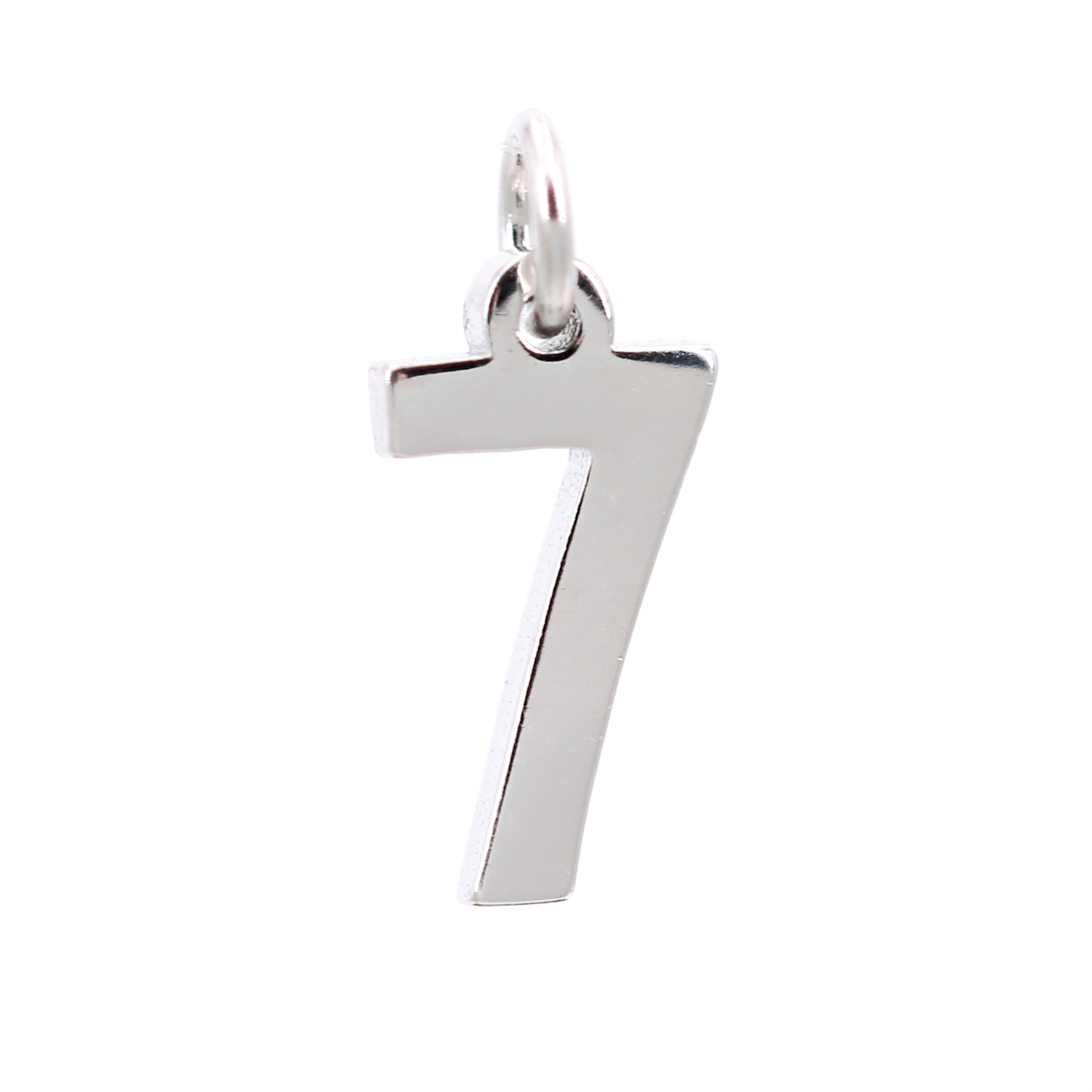 12 Pack: Sterling Silver Number Charm by Bead Landing™