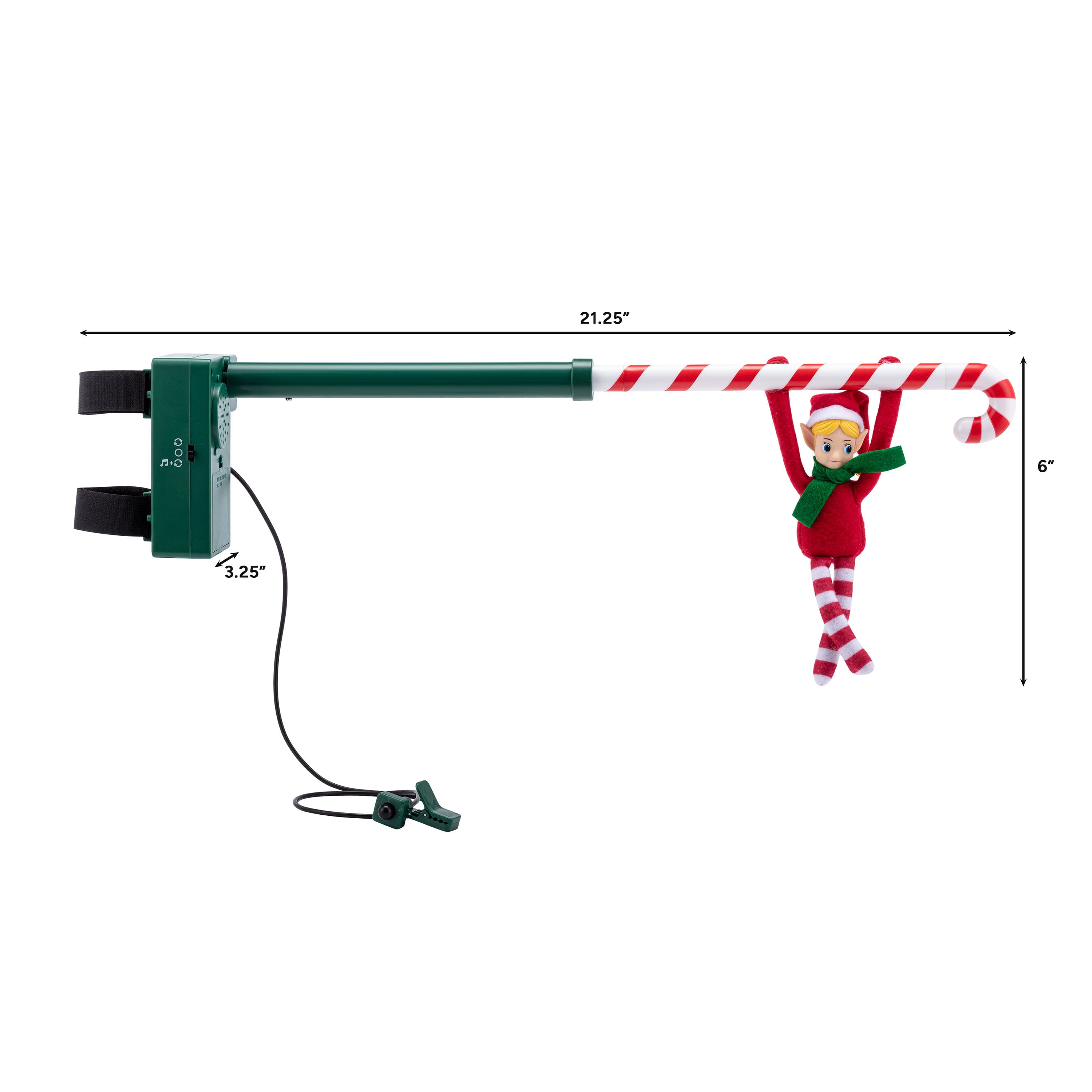 Mr. Christmas 6&#x22; Animated Candy Cane Elf Acrobat