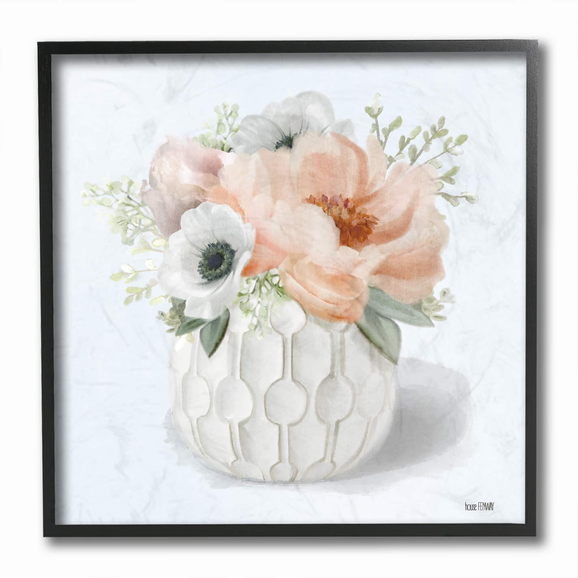 Stupell Industries Country Floral Bouquet Black Framed Wall Art