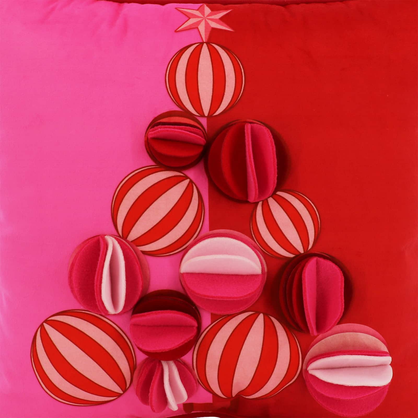 18&#x22; x 18&#x22; Red &#x26; Pink Pom Pom Tree Pillow by Ashland&#xAE;