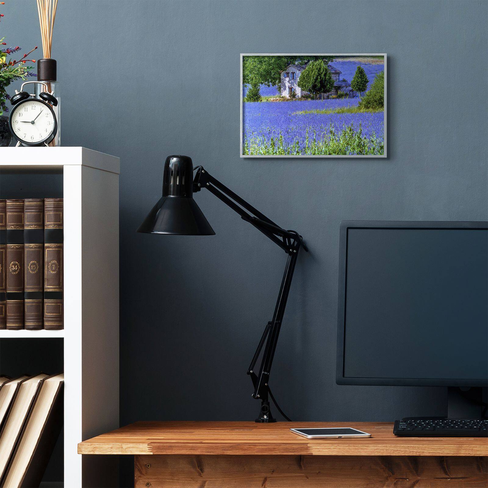 Stupell Industries Lavender Field House Landscape with Frame Wall Accent