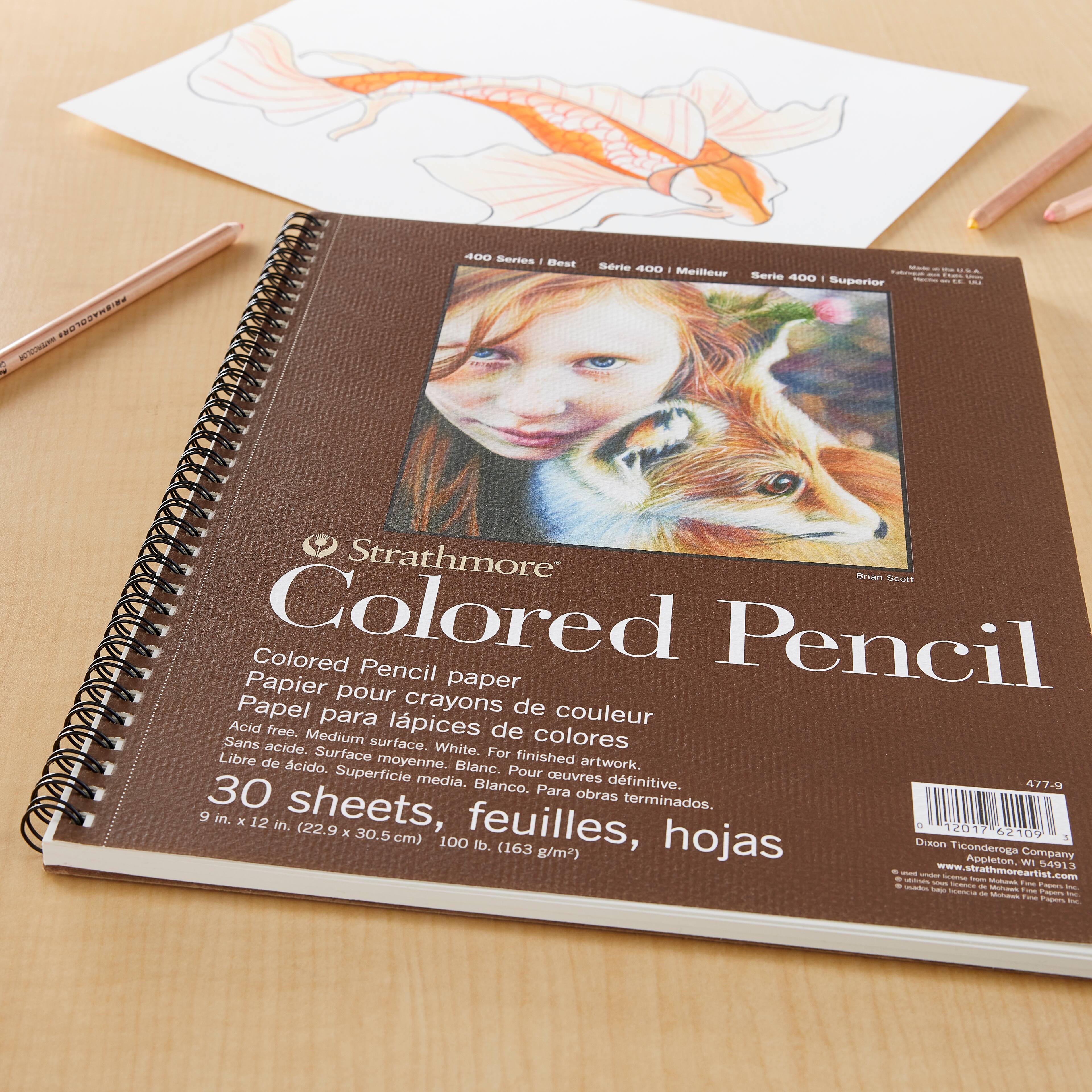 Strathmore 400 Series Colored Pencil Pad - 6x8 Inches, 30 Sheets, 100lb Vellum Paper For Dry Media