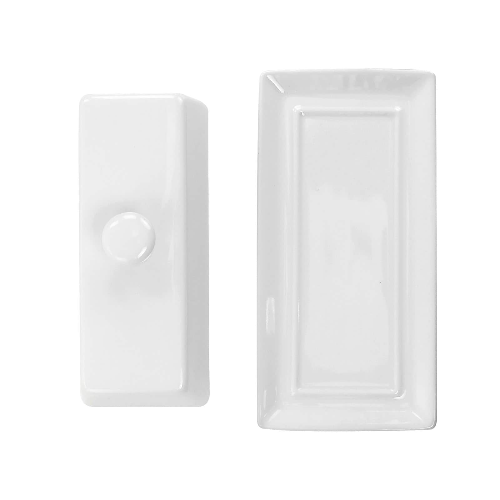 Martha Stewart White Ceramic Butter Dish with Lid