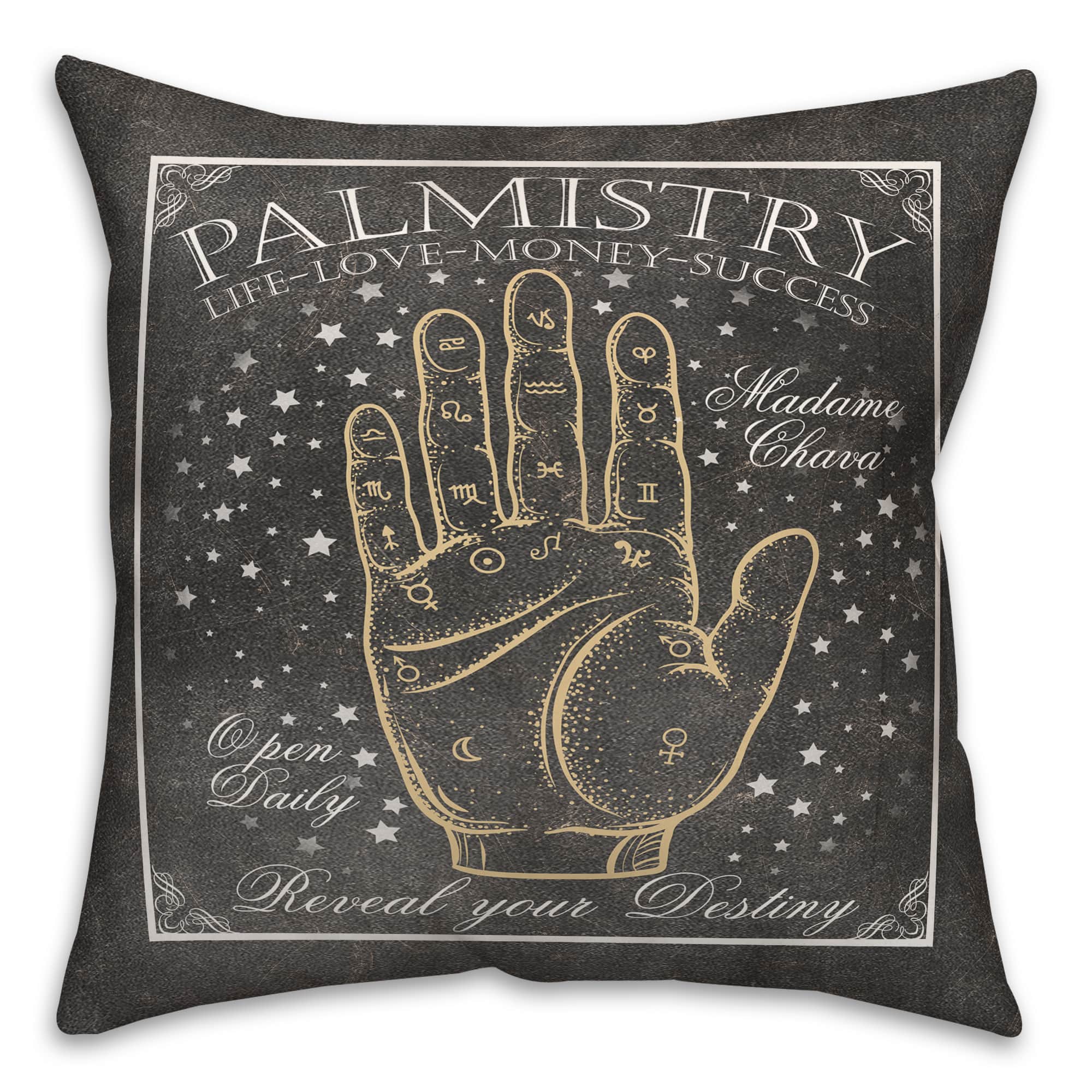 Palmistry Sign 4 18" x 18" Throw Pillow