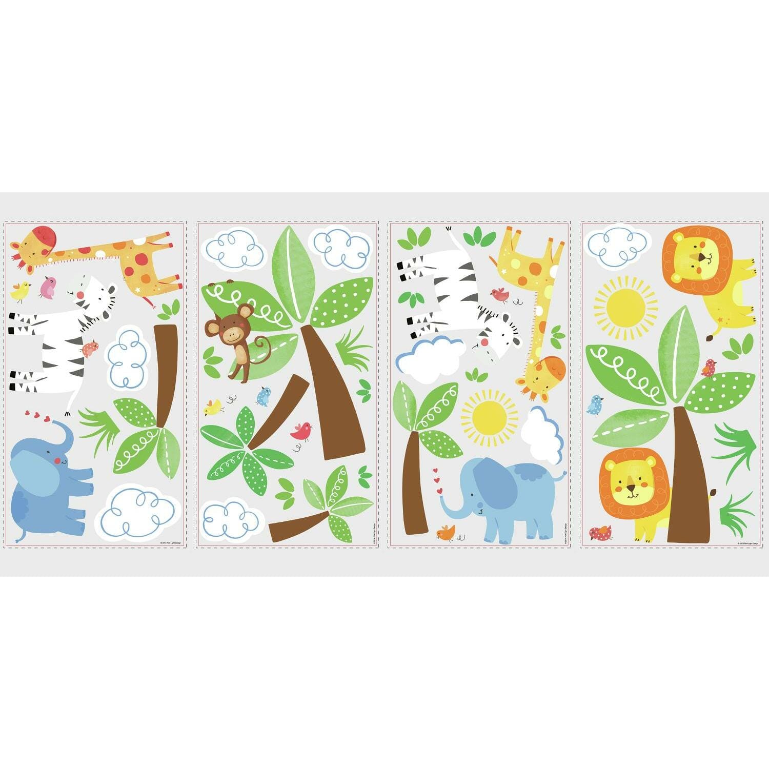 RoomMates Jungle Friends Peel &#x26; Stick Wall Decals