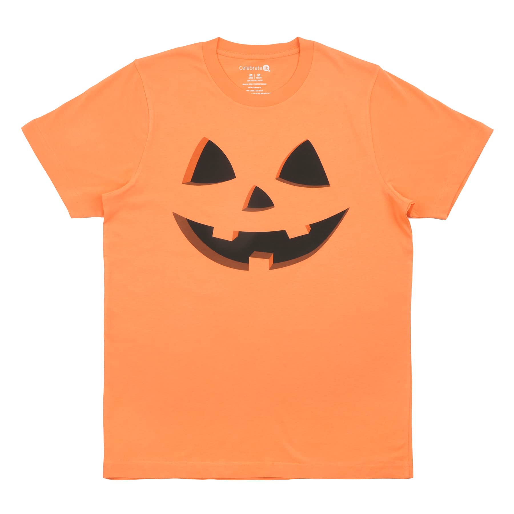 Orange Jack-o&#x27;-Lantern Adult Crew Neck T-Shirt by Celebrate It&#x2122;