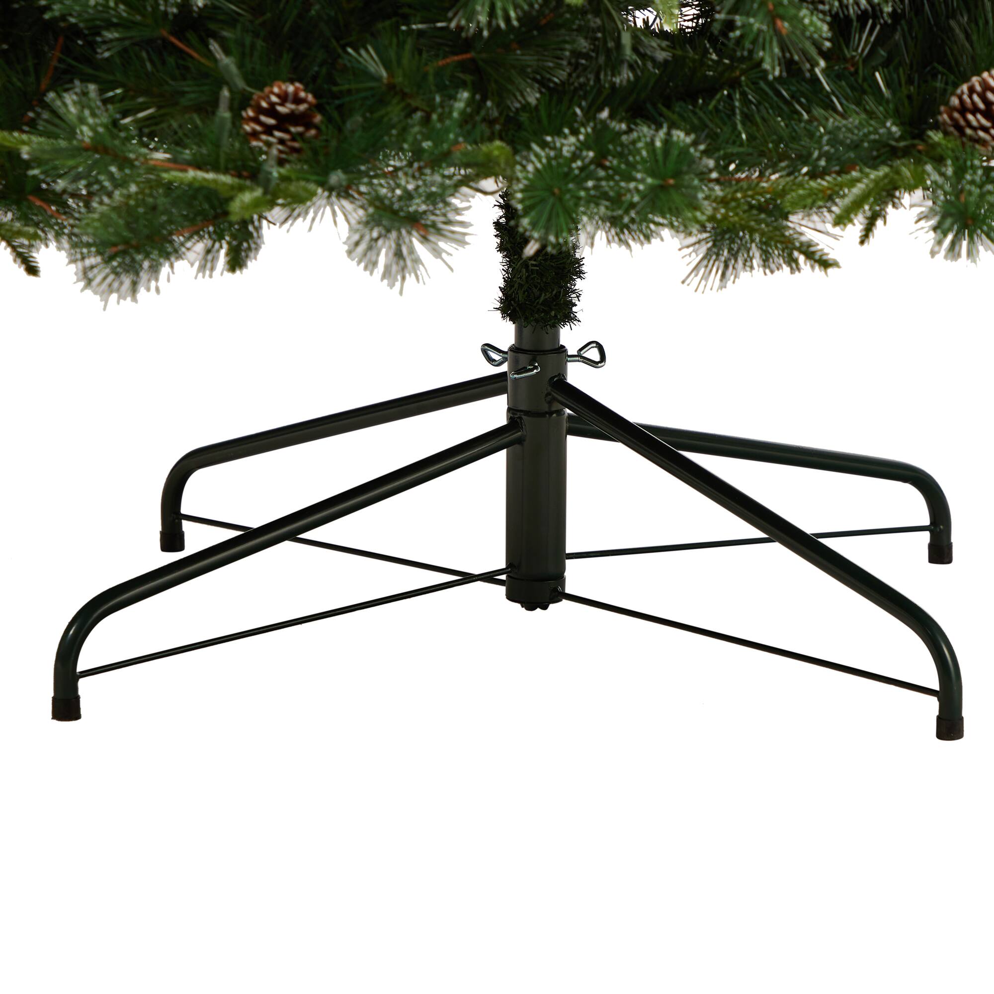 9ft. Pre-Lit Snow Tipped Clermont Mixed Pine Artificial Christmas Tree, Clear Lights