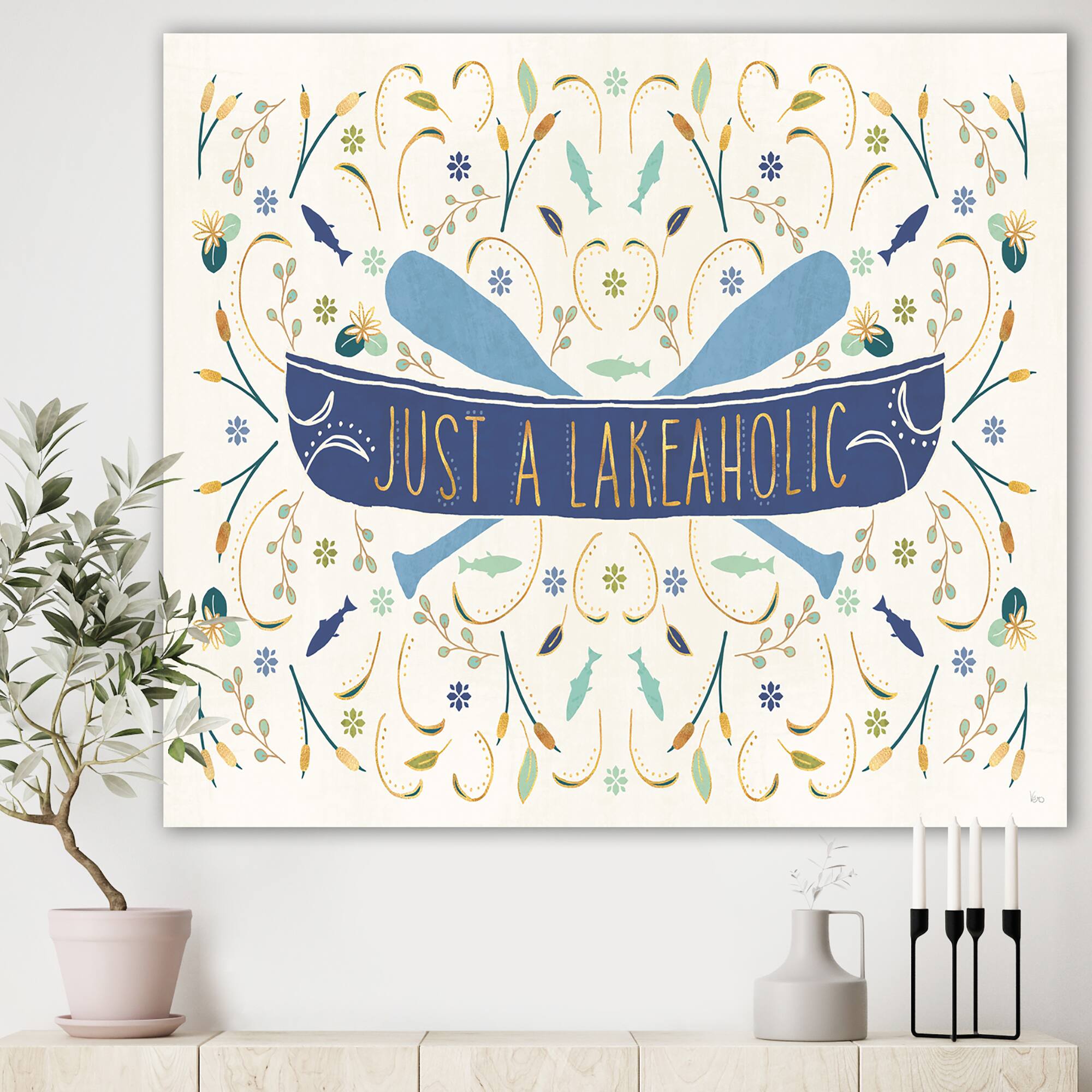 Designart - Just a Lakeaholic - Lake House Canvas Art
