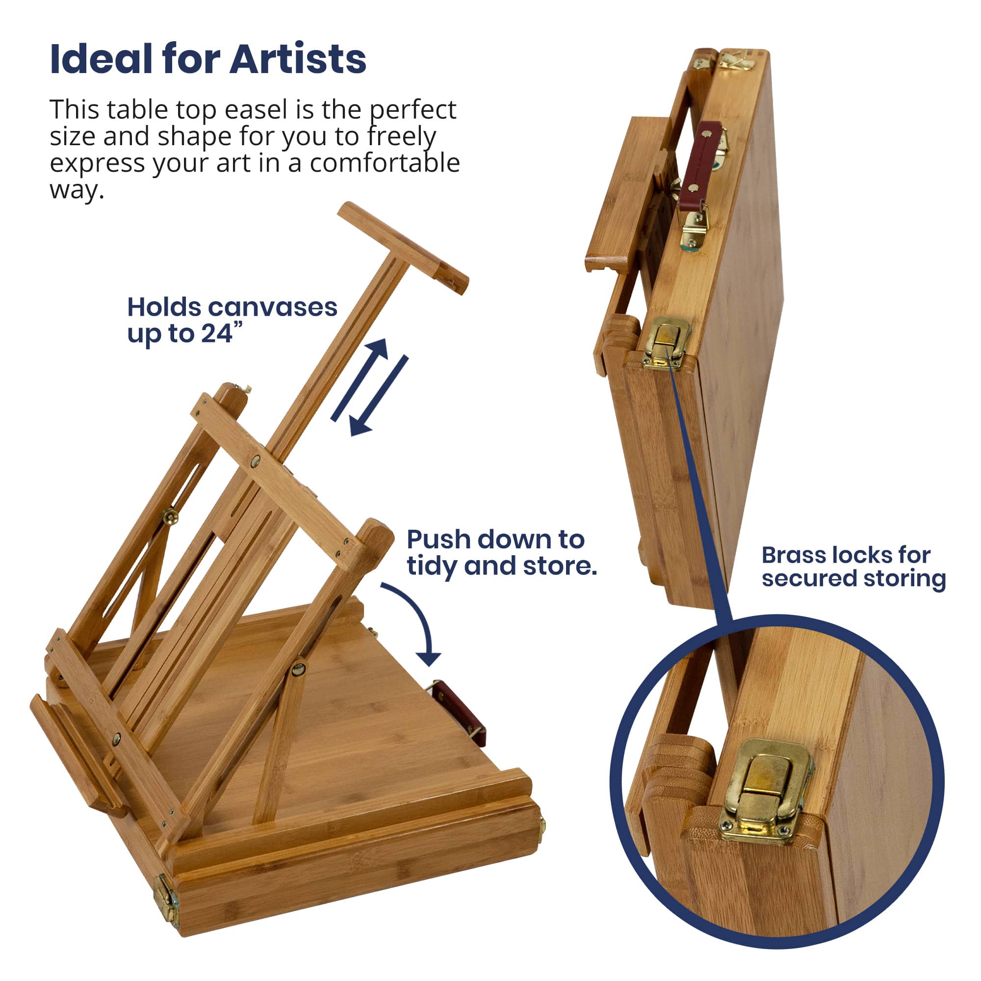 Pacific Arc Compact Tabletop Easel with Storage