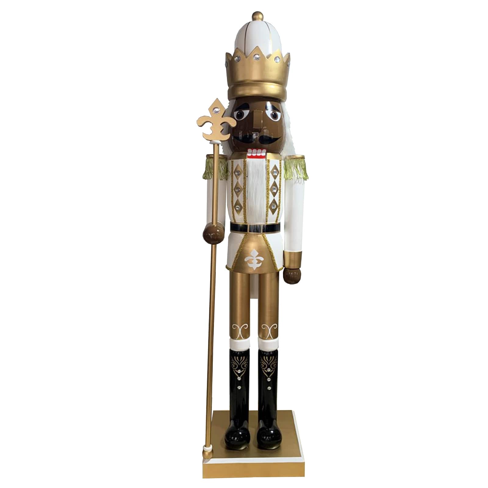 Santa&#x27;s Workshop 5ft. Black Ivory &#x26; Gold King Nutcracker